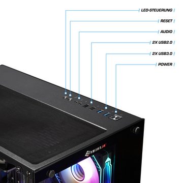 Kiebel Panorama 14 Gaming-PC (Intel Core i9 Intel Core i9-14900KF, RTX 4060 Ti, 64 GB RAM, 2000 GB HDD, 2000 GB SSD, Wasserkühlung, RGB-Beleuchtung)