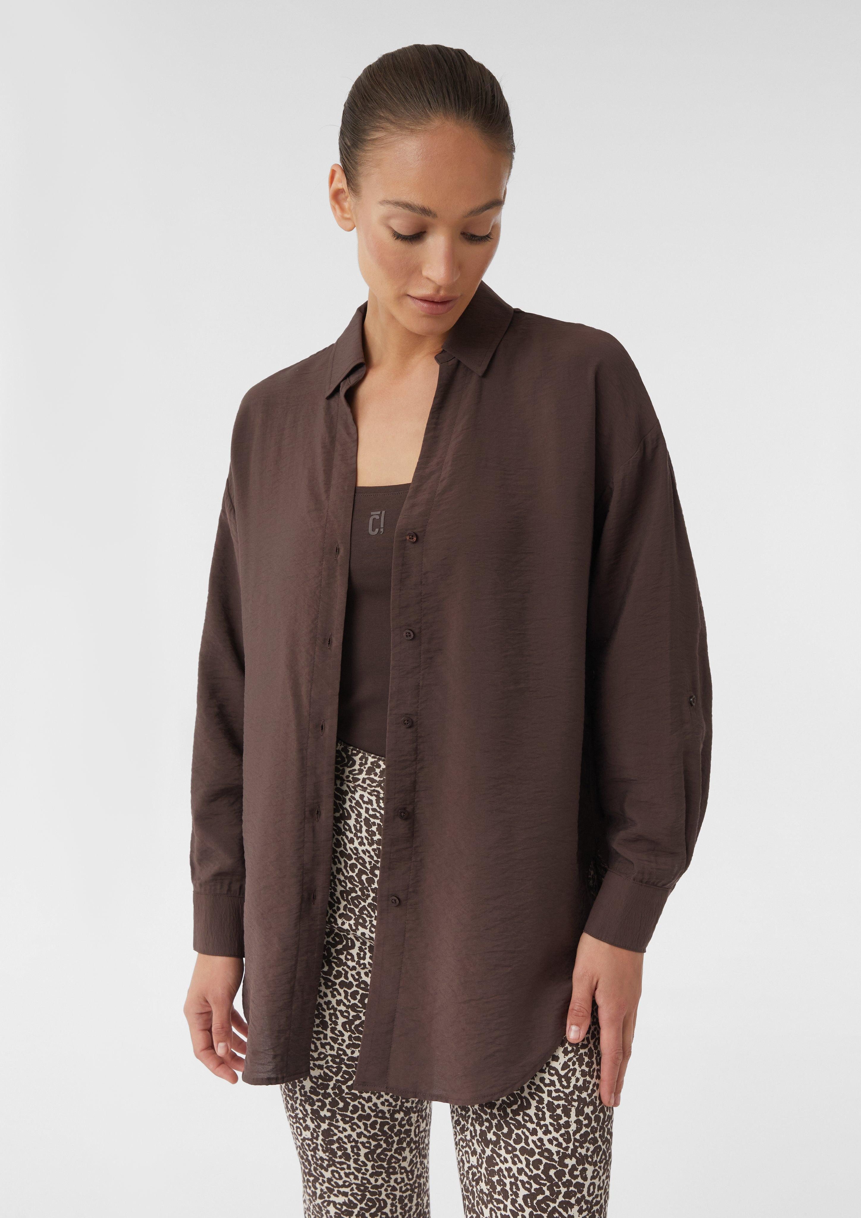 comma casual identity Langarmbluse Strukturierte Long-Bluse günstig online kaufen