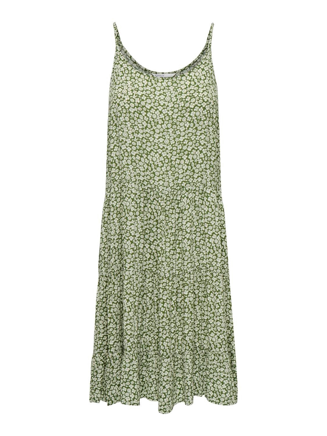 ONLY Spaghettikleid ONLMAJ LIFE S/L AOP SHORT DRESS WVN NOOS mit Volant mehr