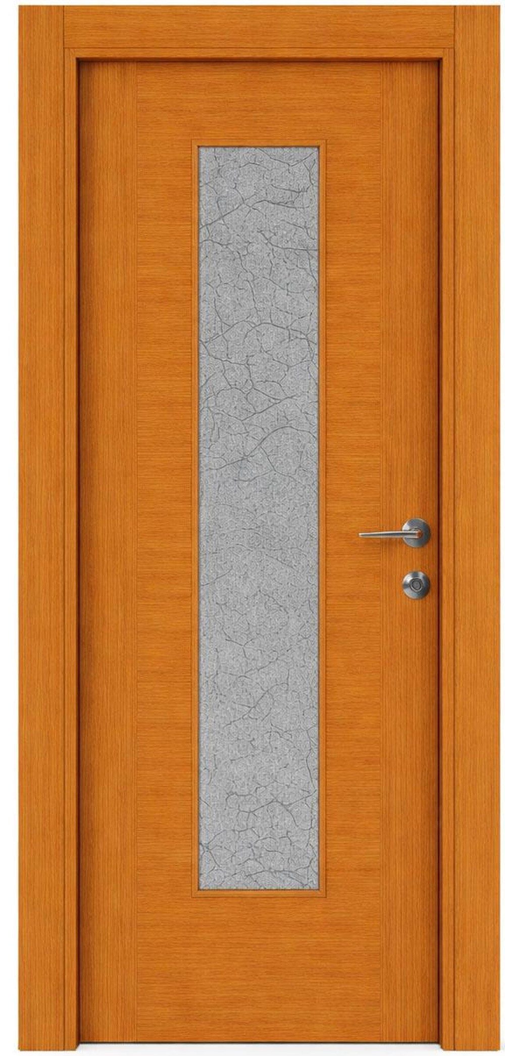 Xlmoebel Zimmertür Braune MDF-Zimmertür im Set mit Milchglas-Elementen (Set), Made in Europa