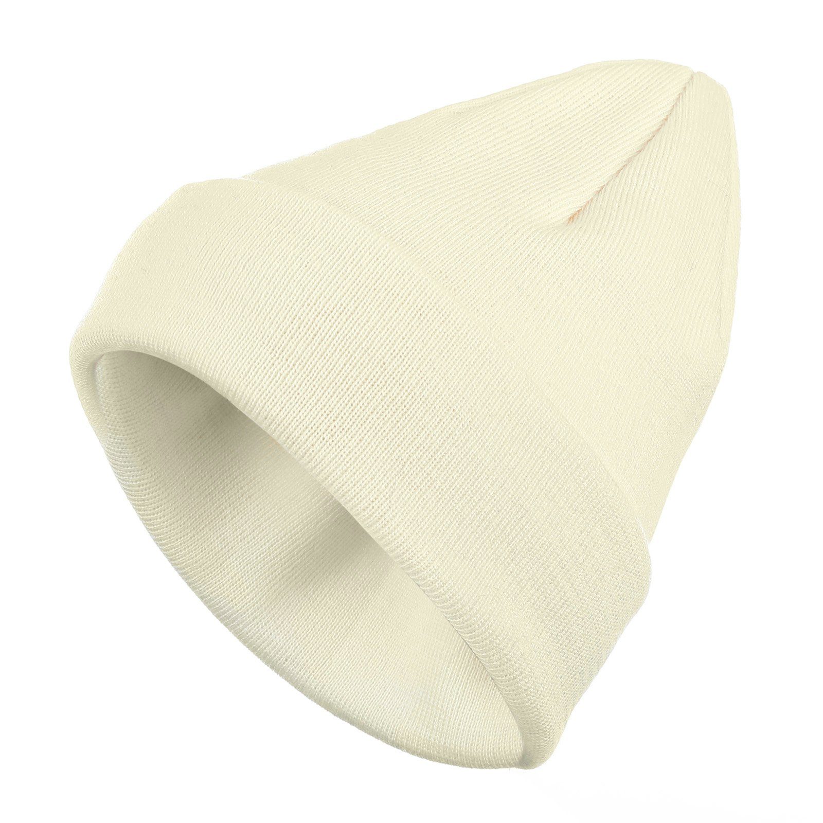 Strickmütze Qualität Unisex Mütze aus - wollweiss (02) modAS doppellagiger in Wollmütze Merinowolle