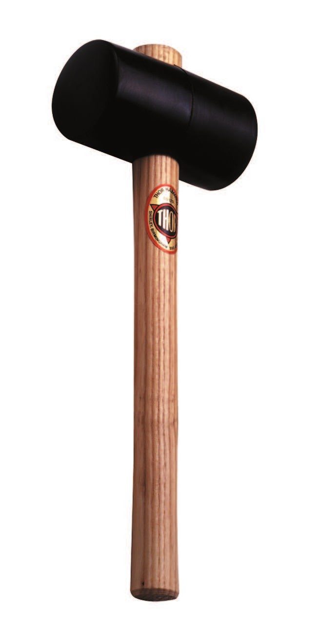THOR Hammer THOR Schwarzgummi Hammer, Rund Ø x l 54 x 90 mm, 325 g, mit Holzstiel