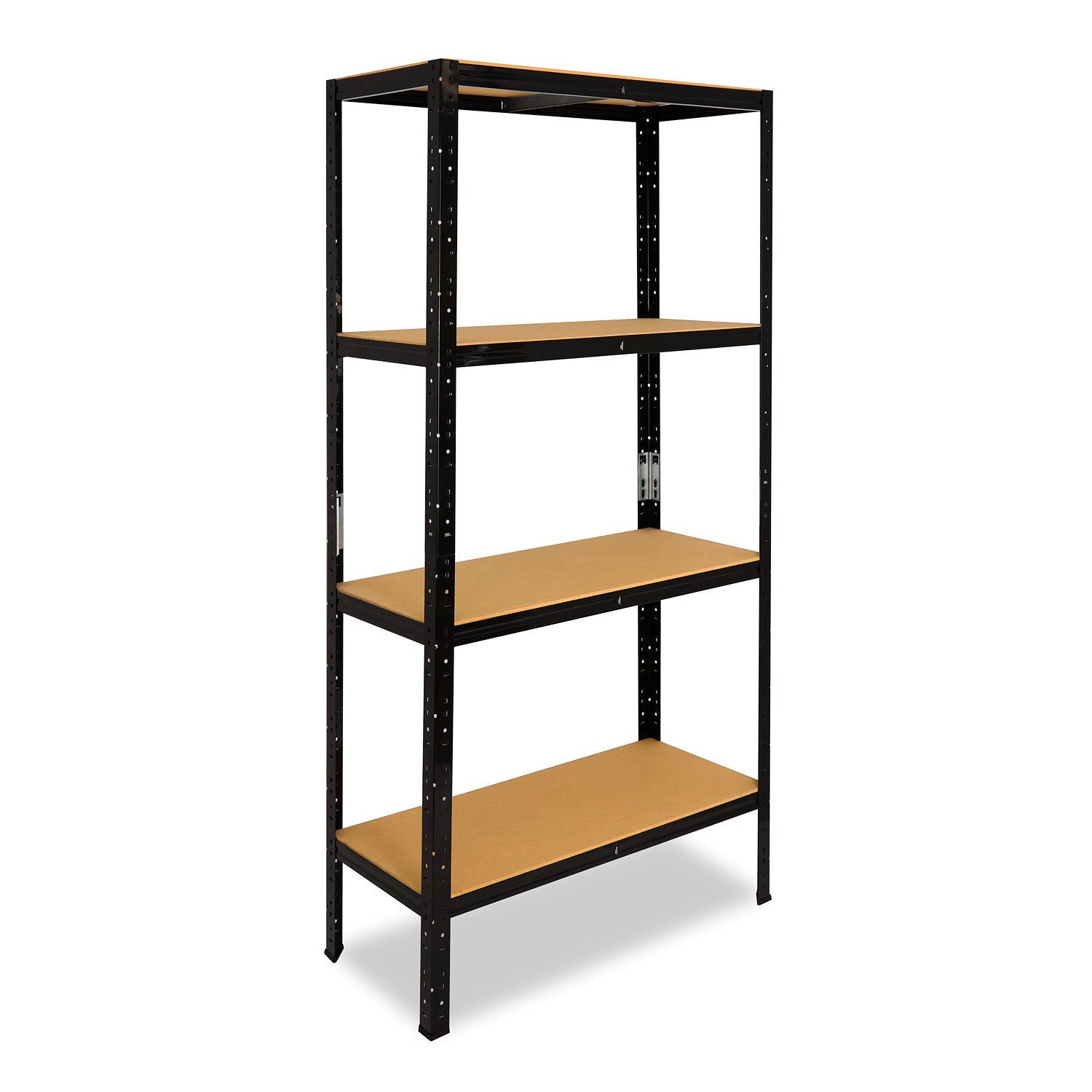 shelfplaza Schwerlastregal BLACK, 180x23x30cm, Metallregal schwarz mit 4 Böden je 175kg Tragkraft, Steckregal als Lagerregal, Büroregal & Lastenregal, Regal Metall schwarz