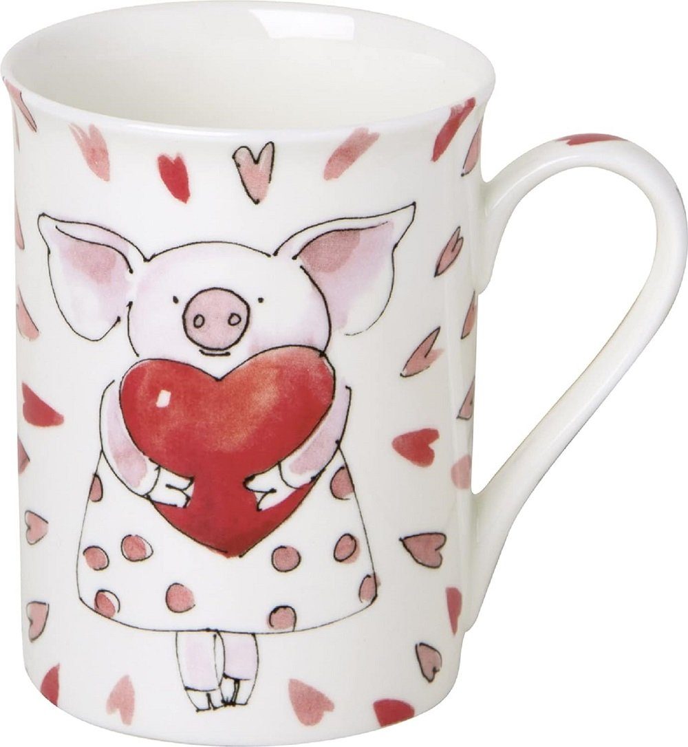 Ihr Ideal Home Range GmbH Кружки Blumen, Tieren, Planzen, Sommer, Frühling, Herbst, Winter Motiv, Porzellan Kinderbecher, Piggy, Love, Schwein, Liebe, Tasse Kollektion, Geschenke Ideal Als Geschenk