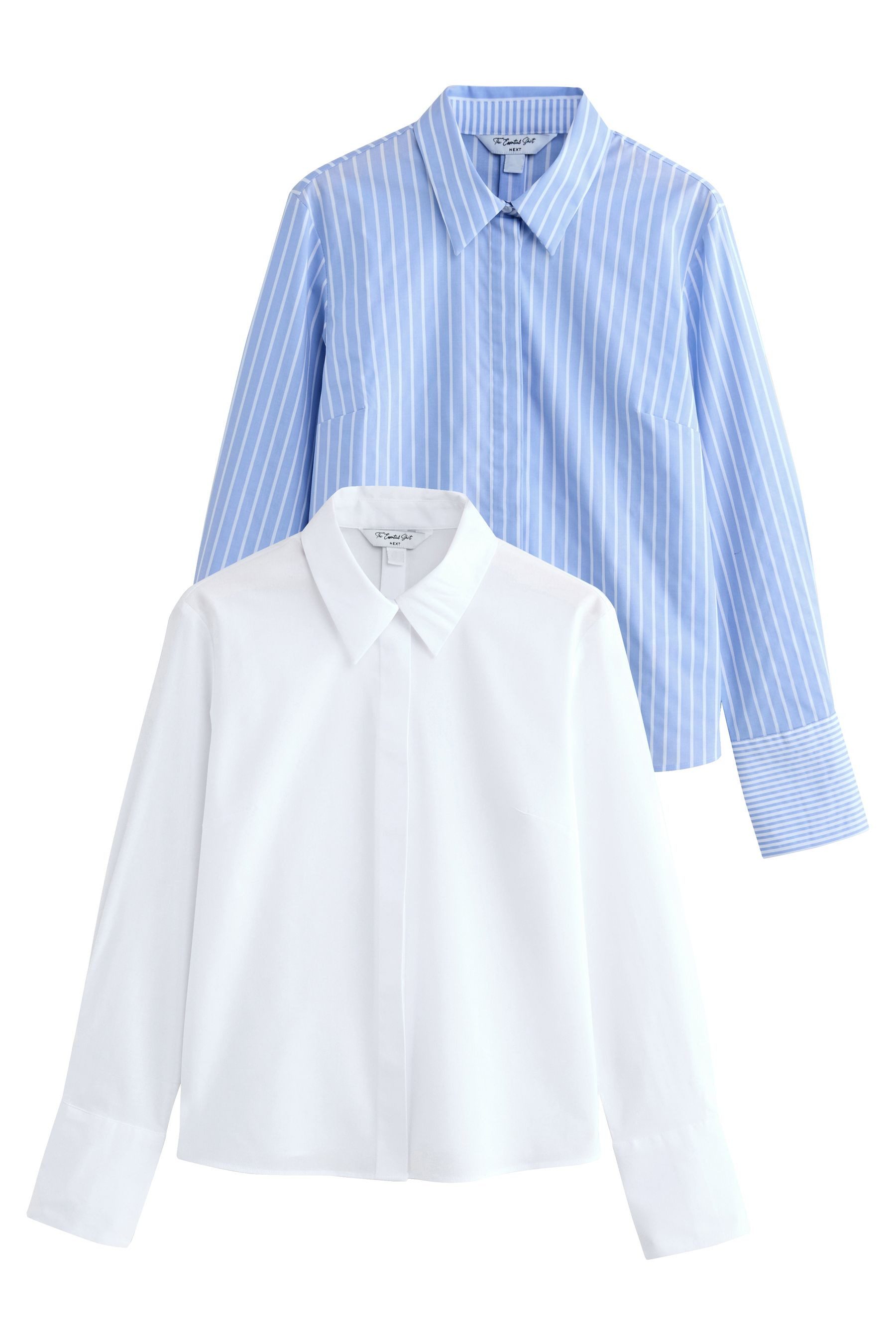 Next Langarmhemd Essential Langarmshirts mit Stretch günstig online kaufen