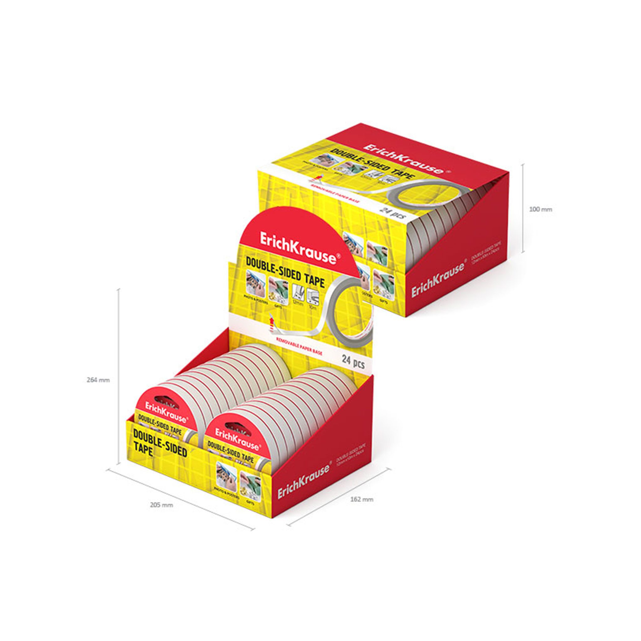 Erich Krause Doppelklebeband Doppelseitiges Klebeband 12mm x 10m klar farblos 1 Stück – Bild 5 von 5