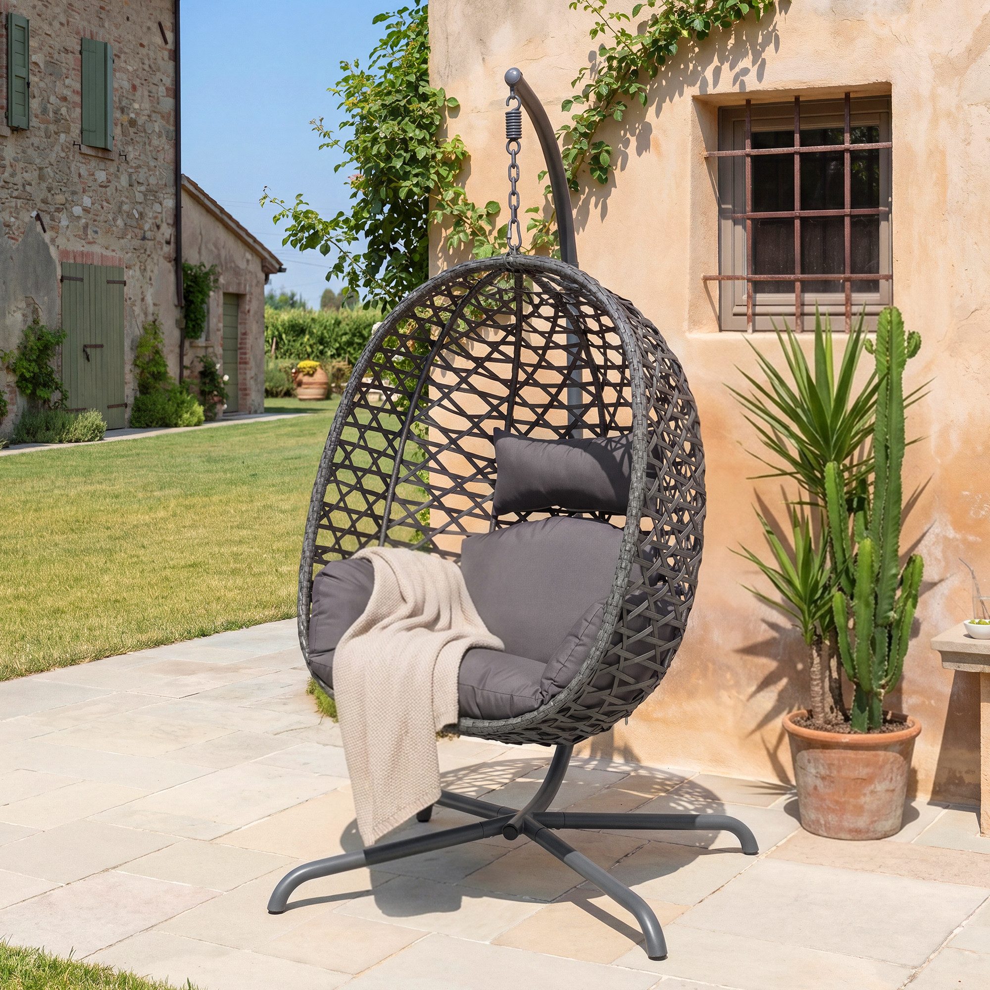 Avestar Hängesessel Hängesessel Outdoor-Schaukel in Eiform mit weichem Kissen (1-St) – Bild 5 von 5