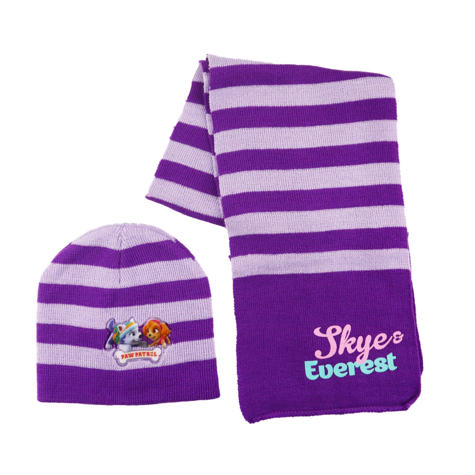 PAW PATROL Modeschal Paw Patrol Mädchen Winter Set Mütze plus Schal, Gr. 48 bis 51