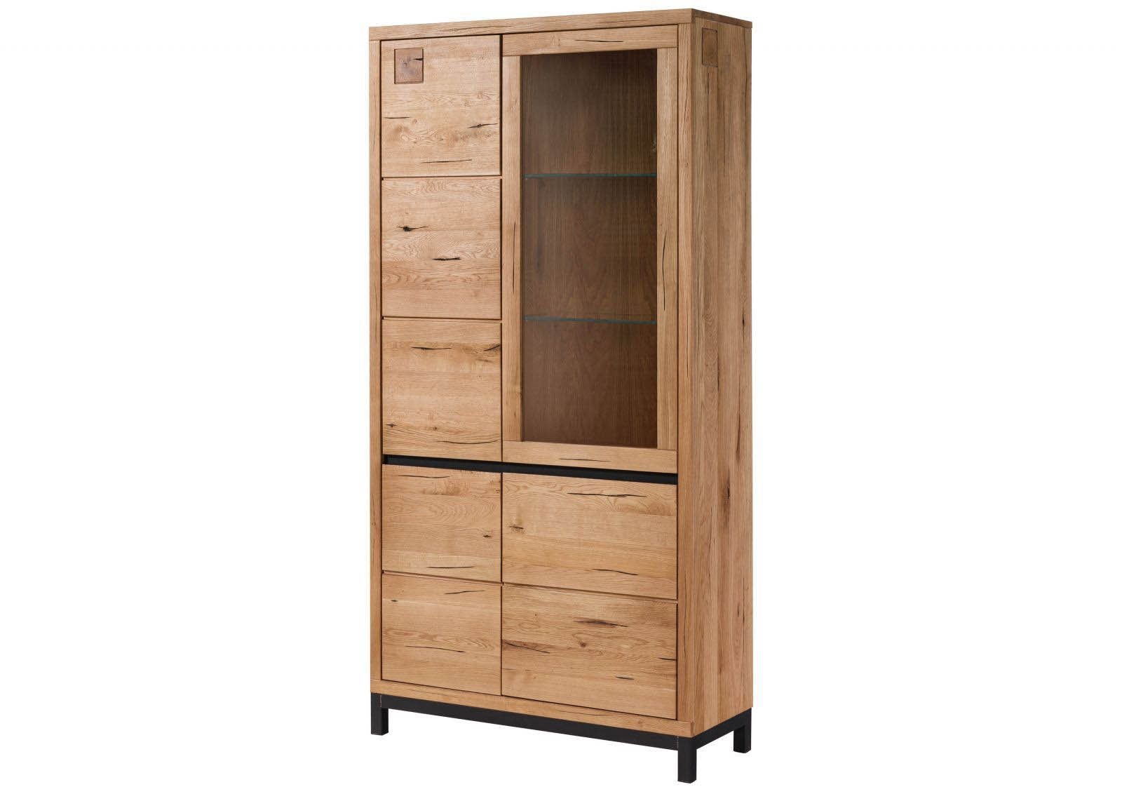 Massivmoebel24 Standvitrine (Vitrine Wildeiche 103x40x205 natur günstig online kaufen