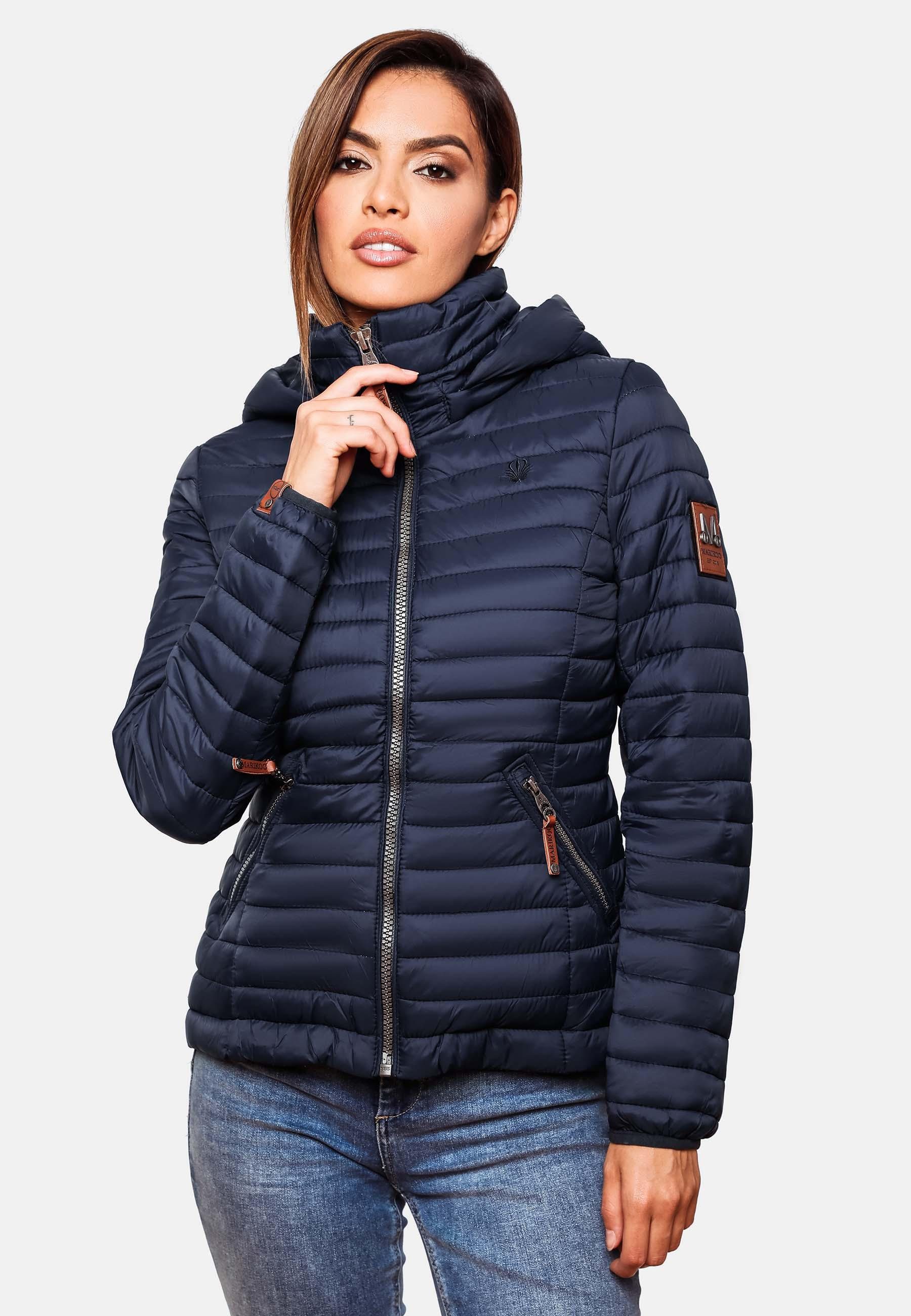 Marikoo Steppjacke abnehmbarer navy Kapuze Löwenbaby stylische mit Übergangsjacke