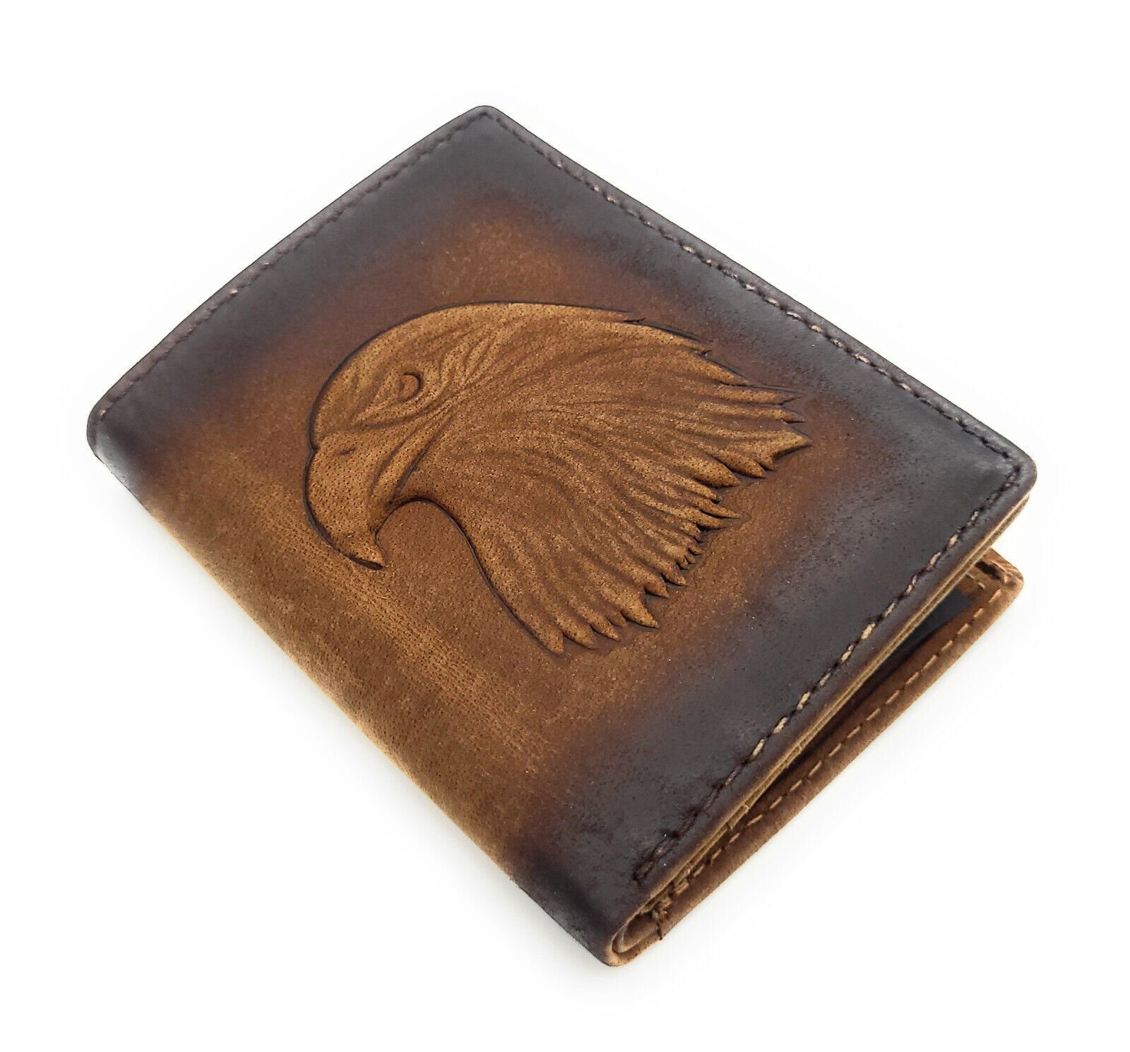 Mini majestätischer Portemonnaie Schutz, Geldbörse RFID CLUB mit kleines Leder geprägter, echt JOCKEY Adler 3D