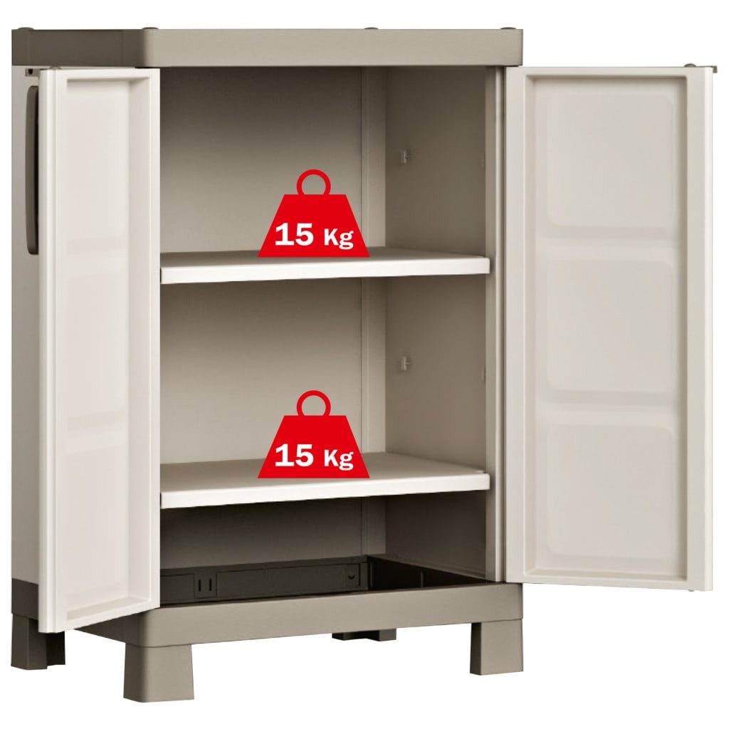 Keter Fächerschrank Lagerschrank Excellence Niedrig Beige günstig online kaufen