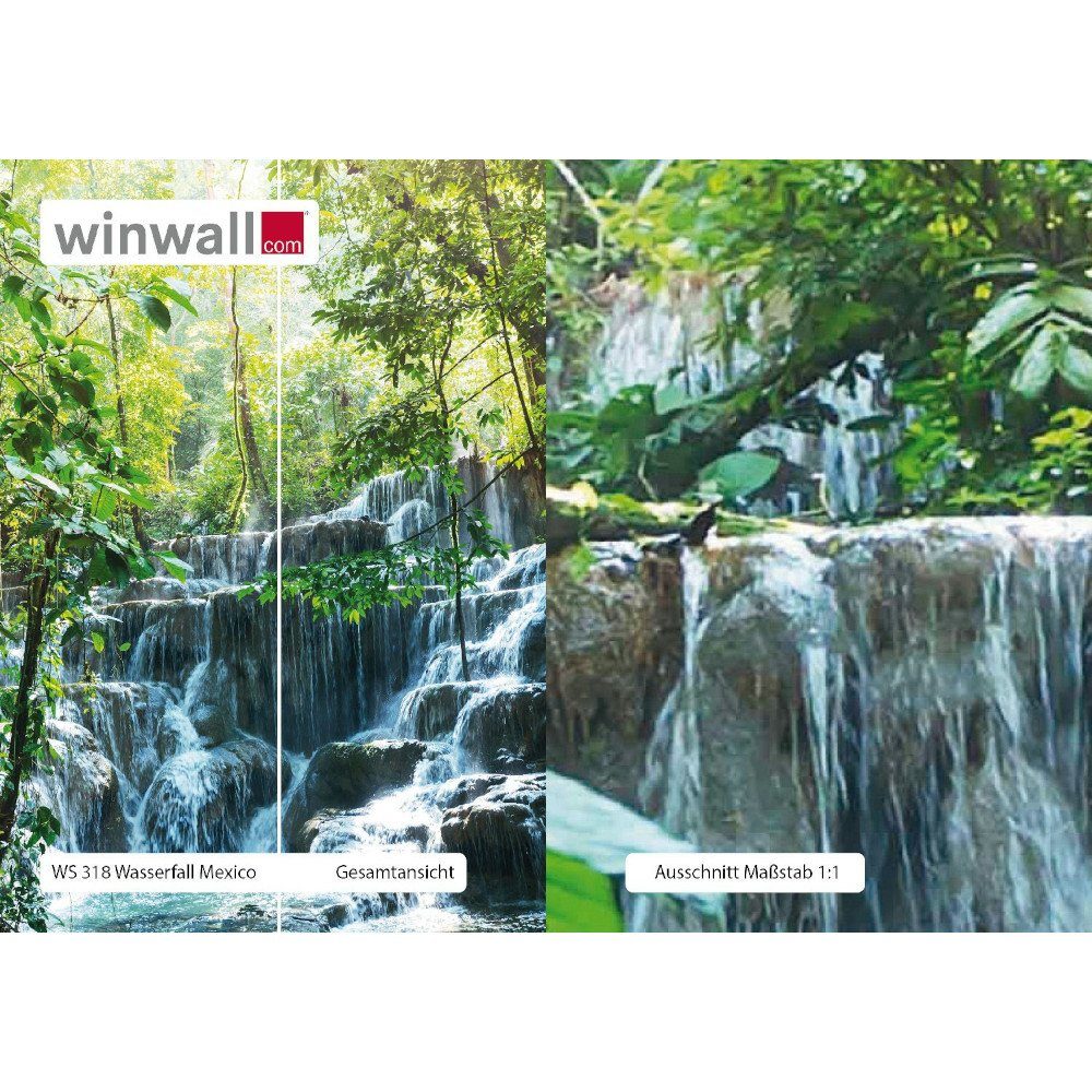 winwall Duschrückwand Duschrückwände ALU-Verbundplatte Dekor: Wasserfall Mexiko, (1-tlg), Wandverkleidung aus Alu