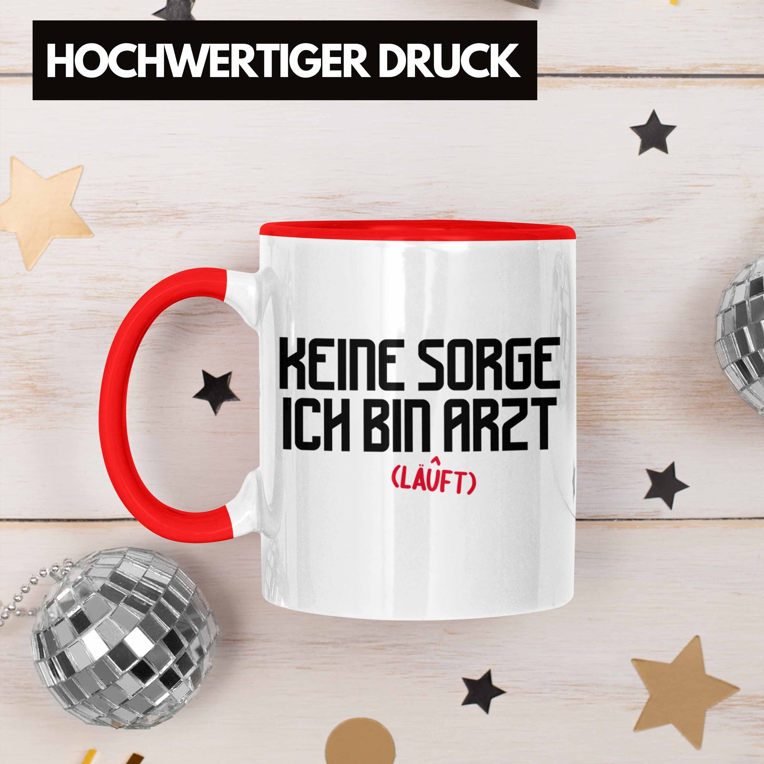 Trendation Tasse Trendation - Arzt Lustig Geschenk Arzt Männer für Krankenhaus Geschenkidee Ärzte Kaffeetasse Rot Tasse