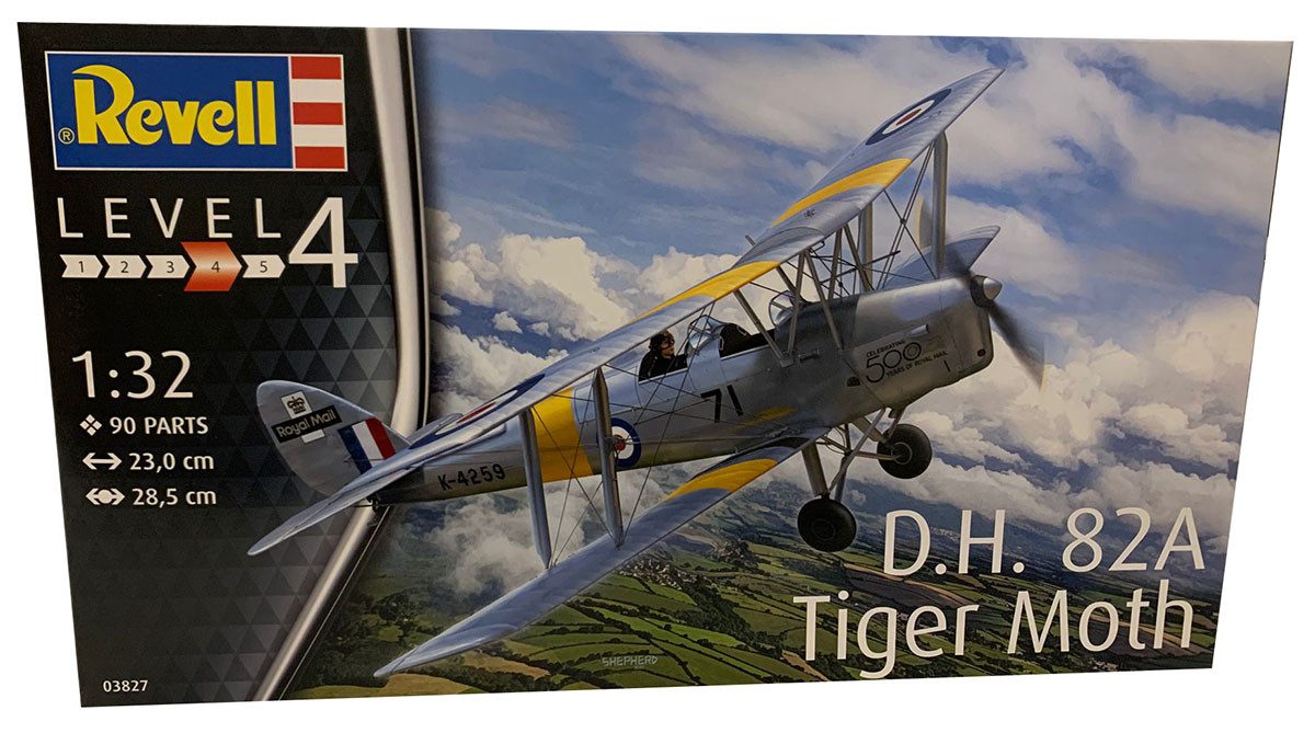 Revell® Modellflugzeug Revell 03827 Modellbausatz Doppeldecker-Schulflugzeug 90 Teile, 1:32, Maßstab 1:32
