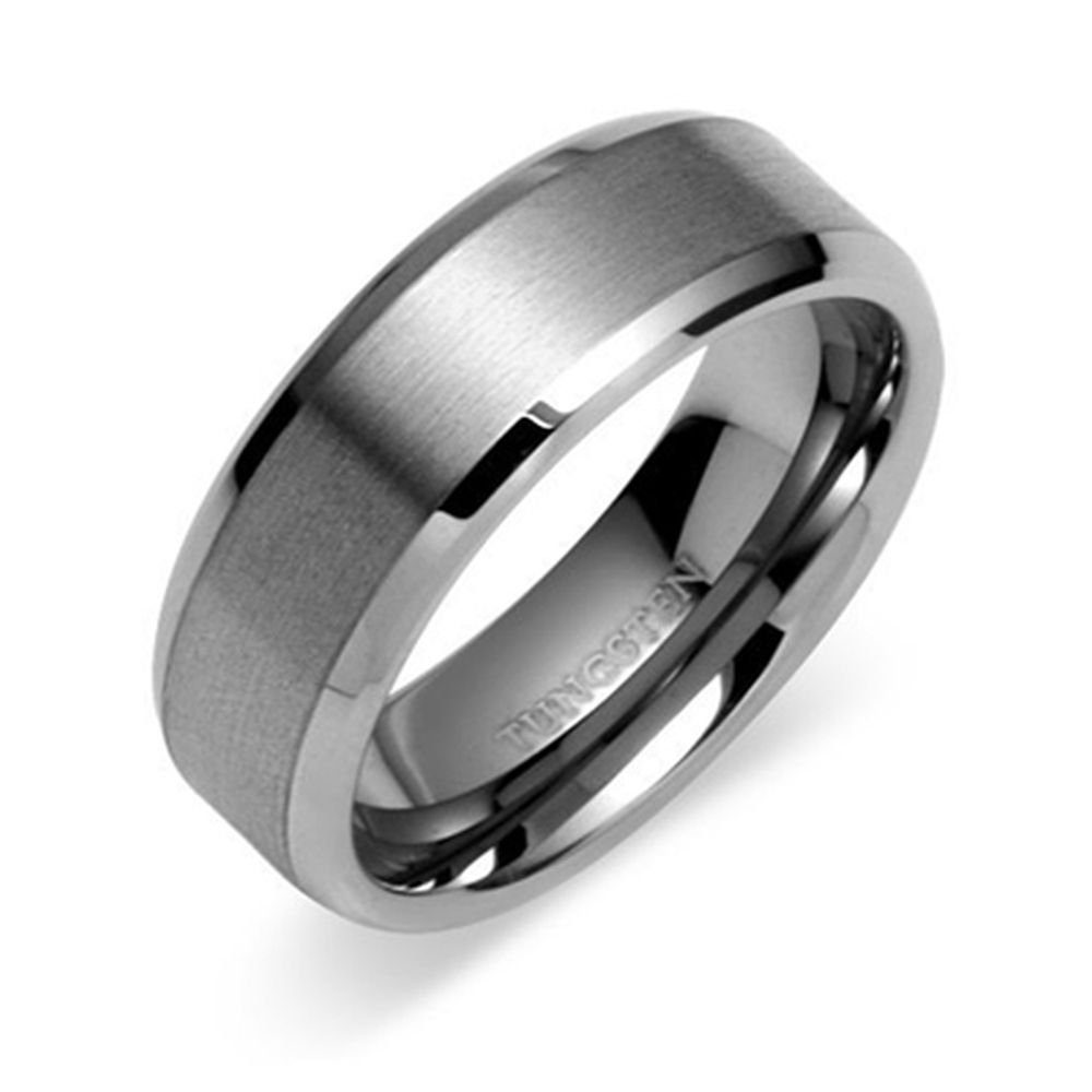 Vivance Partnerring "Tungsten Eternity" Klassischer Wolfram Ring teilmattiert, mit Seitenschliff