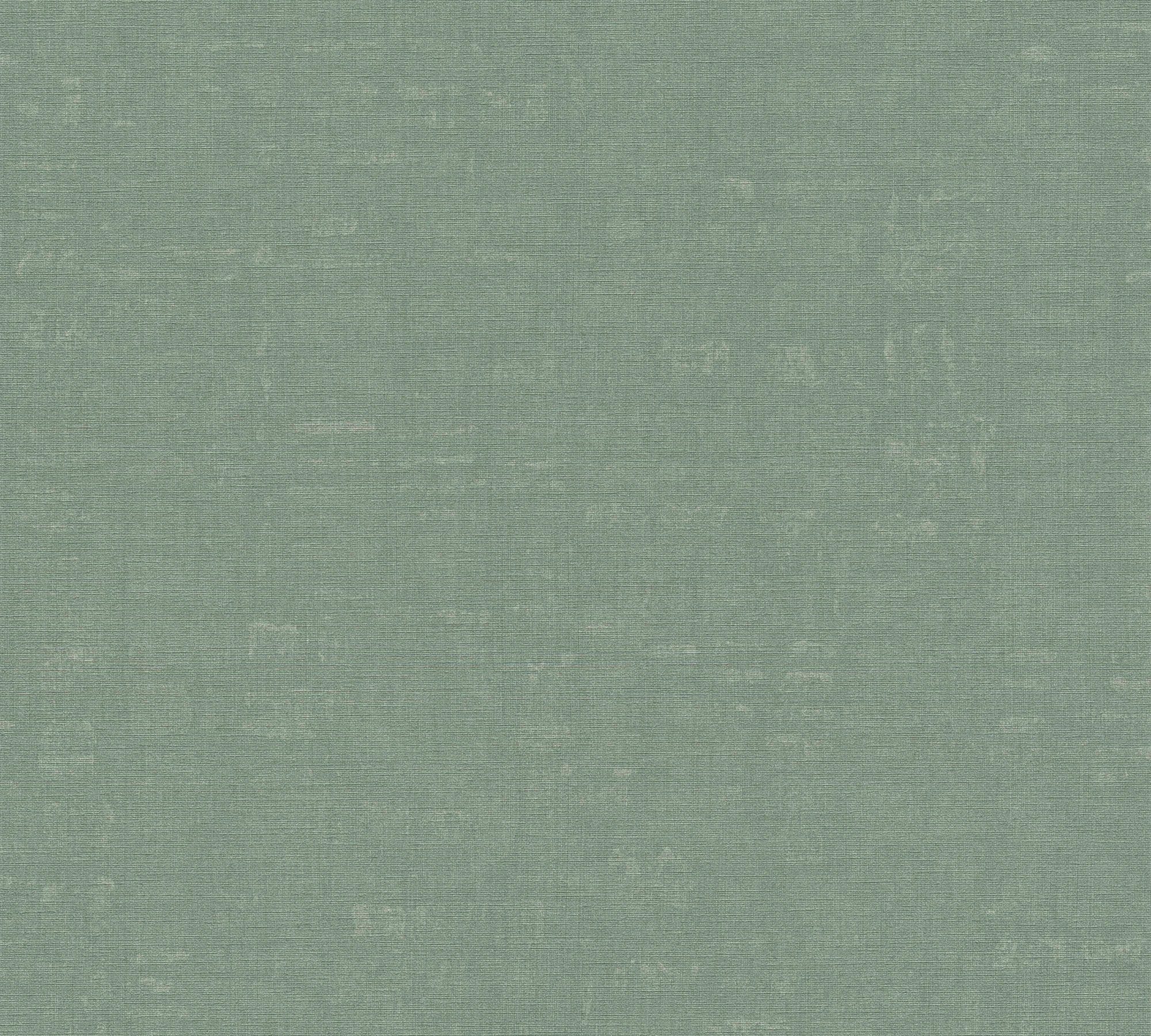 A.S. Création Vliestapete Nara Unitapete matt, (1 leicht St), Einfarbig, Grün,Grün strukturiert