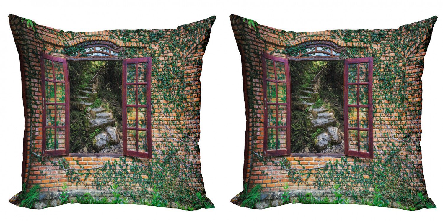 Kissenbezüge (2 Modern Abakuhaus Land Digitaldruck, Forest House Stück), Accent Doppelseitiger Wand