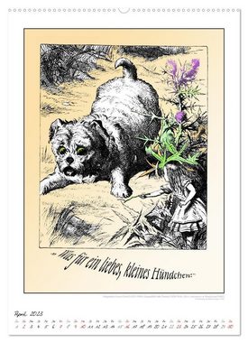 CALVENDO Wandkalender Alice im Wunderland - Weltliteraturkalender (Premium, hochwertiger DIN A2 Wandkalender 2023, Kunstdruck in Hochglanz)