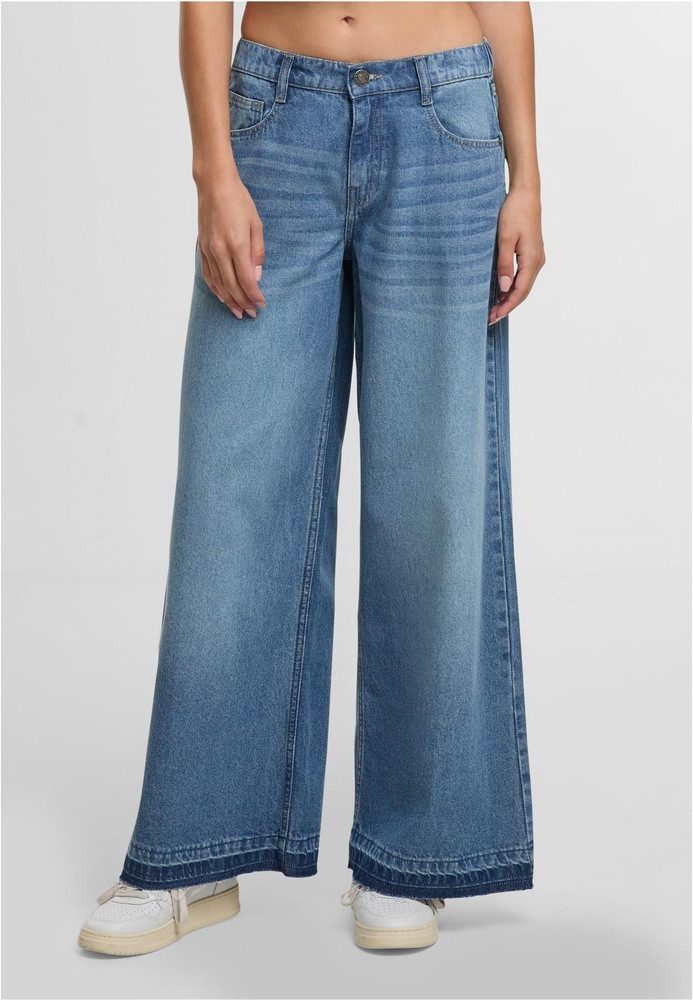 URBAN CLASSICS Bequeme Jeans Ladies Wide Leg Denim