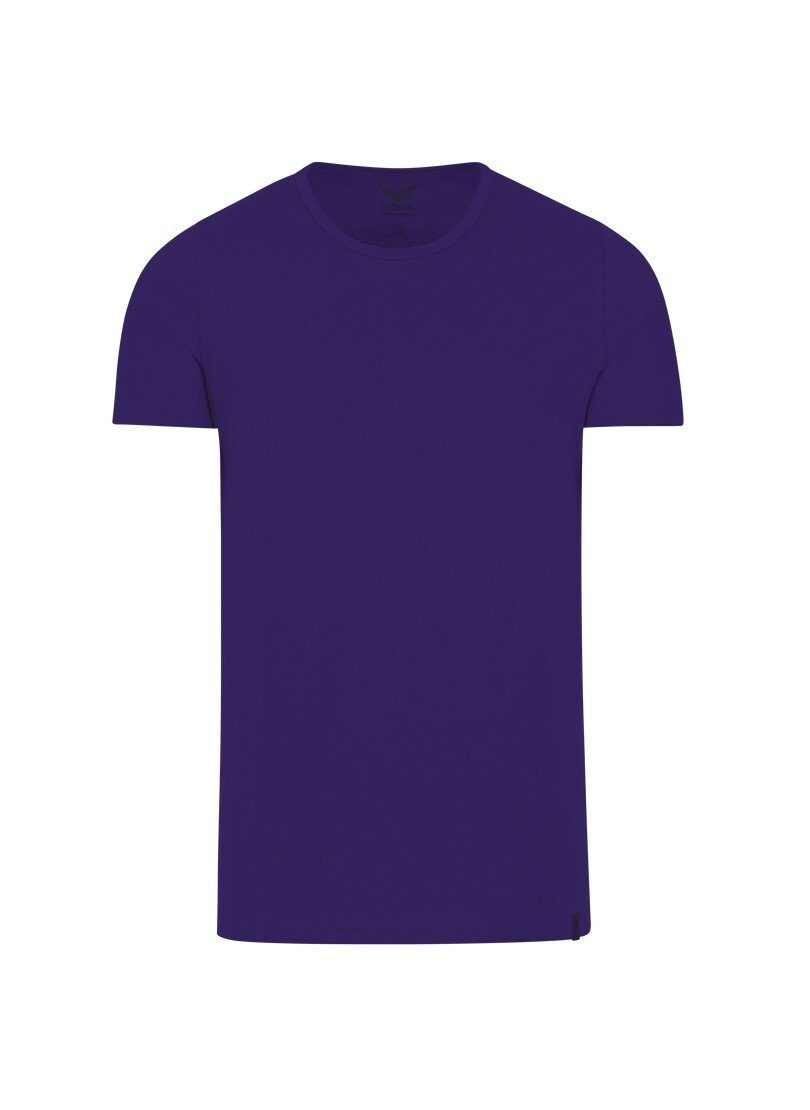 Trigema T-Shirt TRIGEMA T-Shirt aus Baumwolle/Elastan heidelbeere