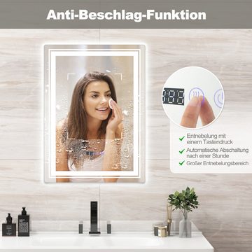 COSTWAY Badspiegel, Touch LED Spiegel, 70 x 50cm rechteckig