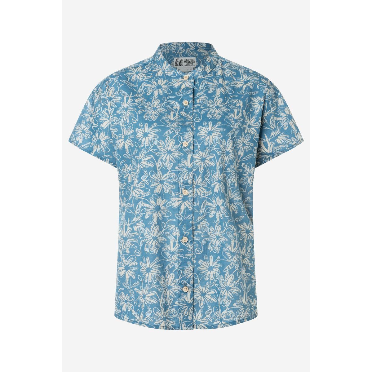 Marmot Outdoorbluse Wm's Rhea Short Sleeve Luftig-leichtes Kurzarmshirt aus Bio-Baumwolle und Hanf für Komfort