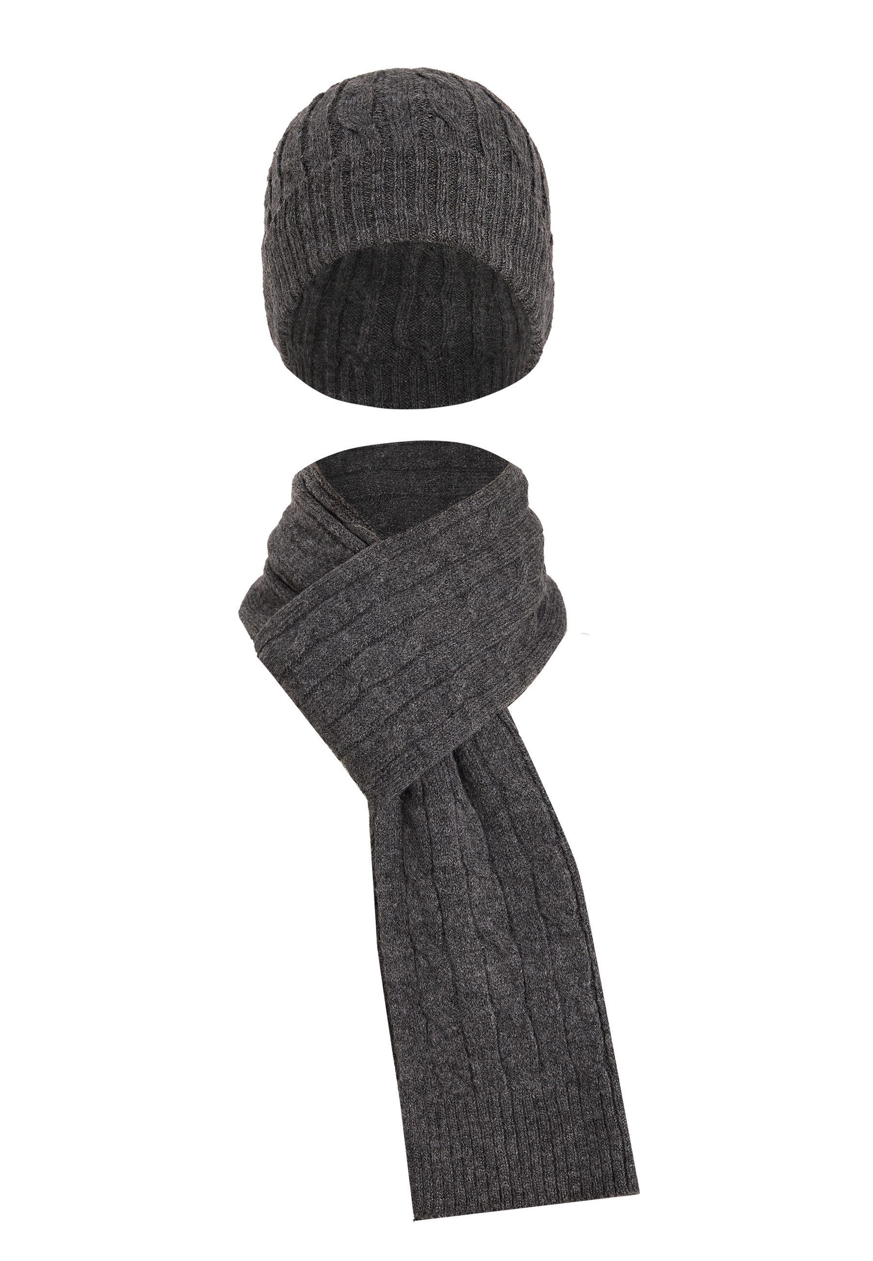 Strickmütze Set aus Schal und Mütze