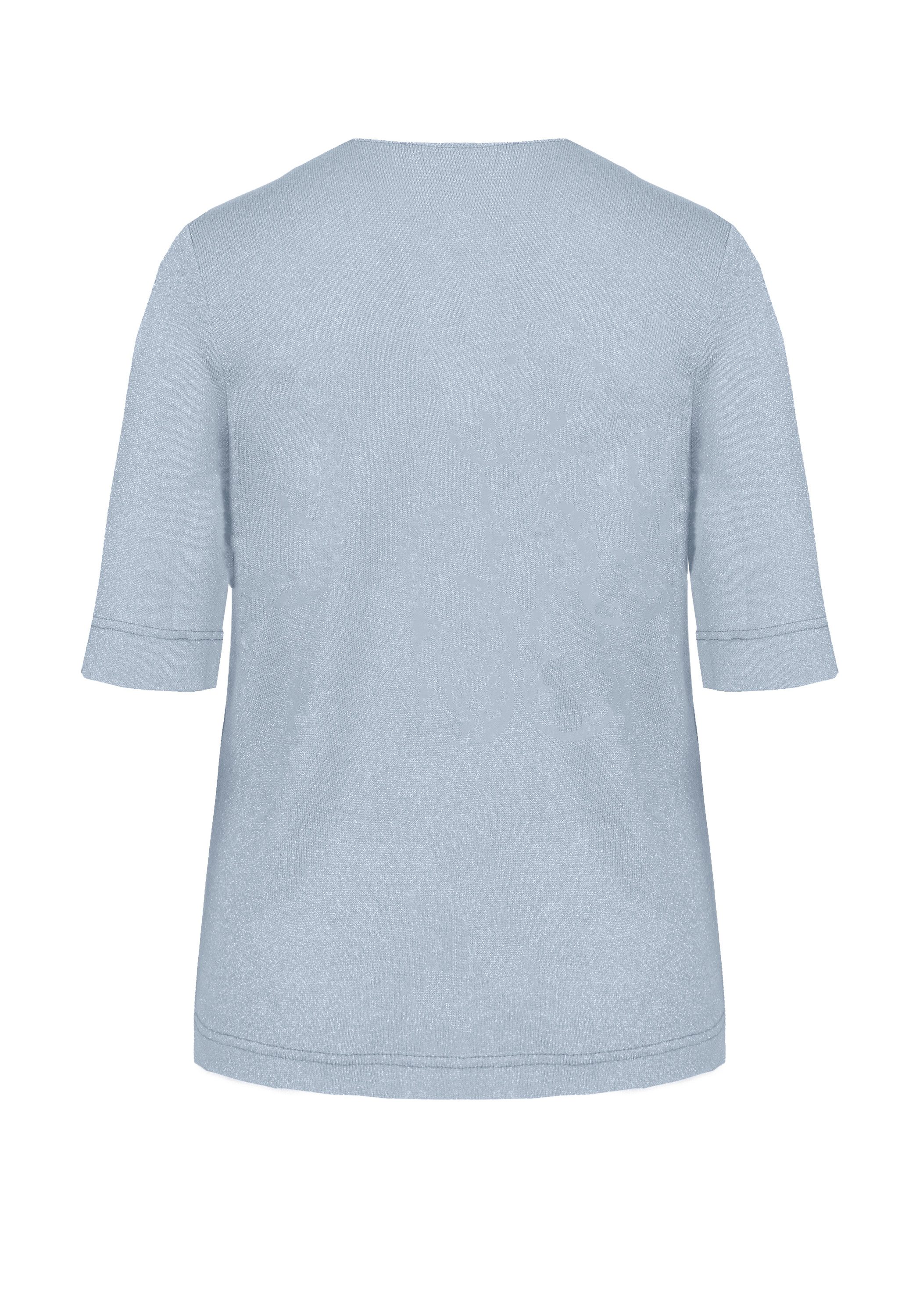 bianca Kurzarmshirt EDIRA in Feinstrick-Optik mit dezentem Lurexanteil