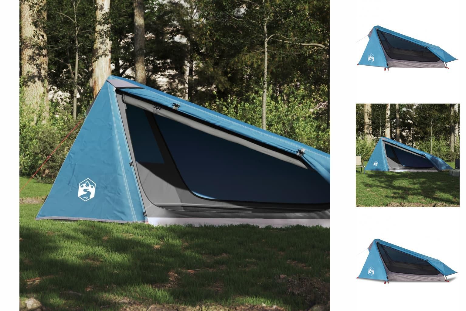 vidaXL Wurfzelt Zelt Campingzelt Tunnelzelt 1 Person Blau Wasserdicht