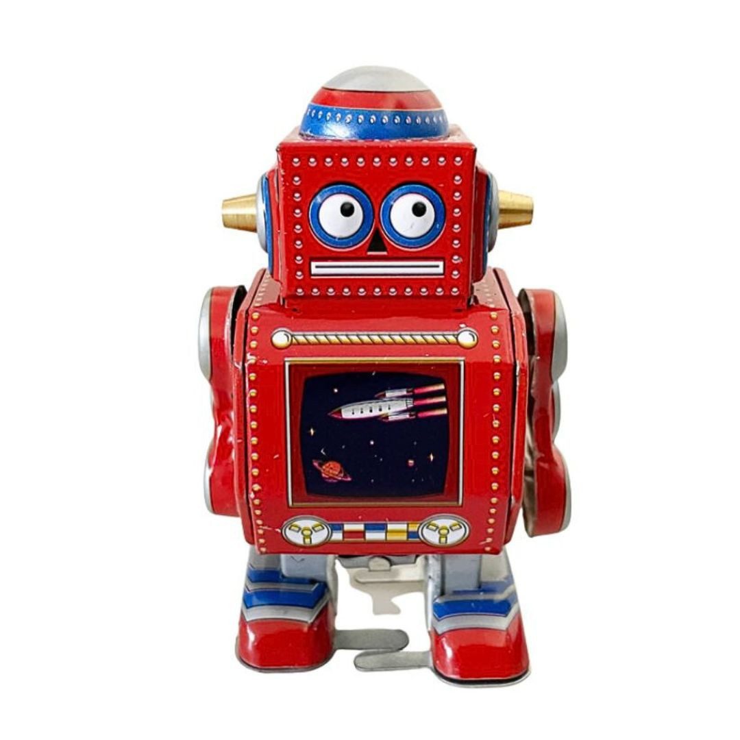 suebidou Roboter nostalgischer Aufziehspielzeug beweglicher Roboter, nachhaltig, kreativ