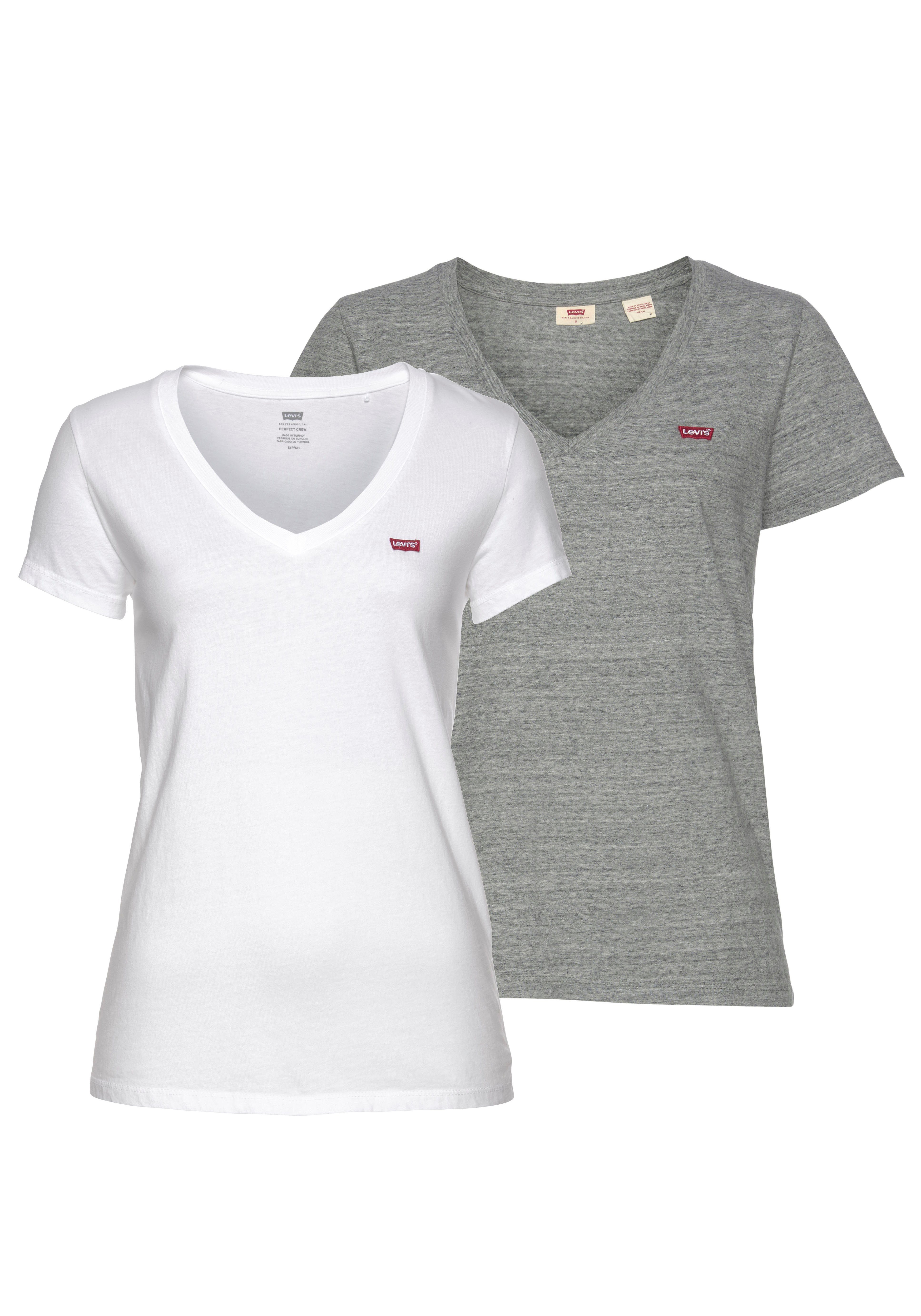 Levi's® T-Shirt weiß, grau-meliert | V-Shirts
