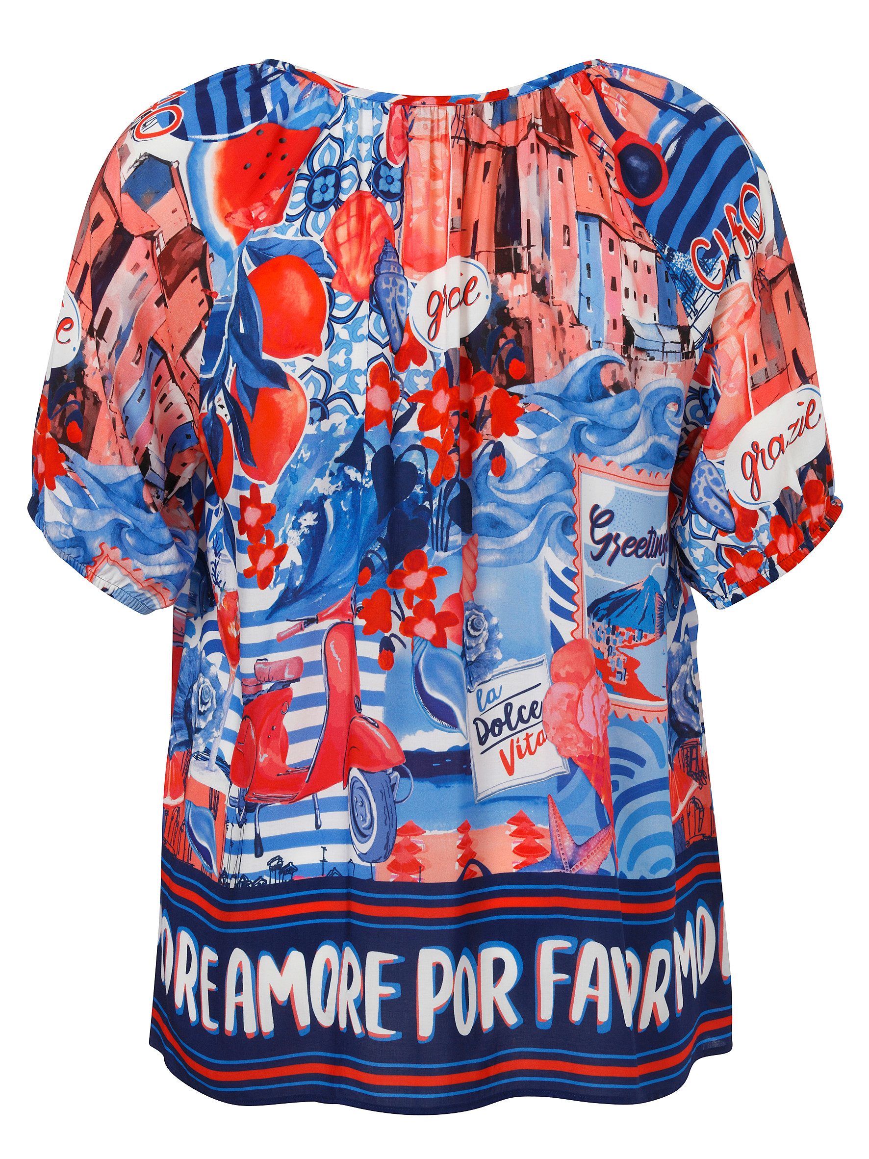 VIA APPIA Kurzarmbluse Bluse Rundhals 1/2 günstig online kaufen