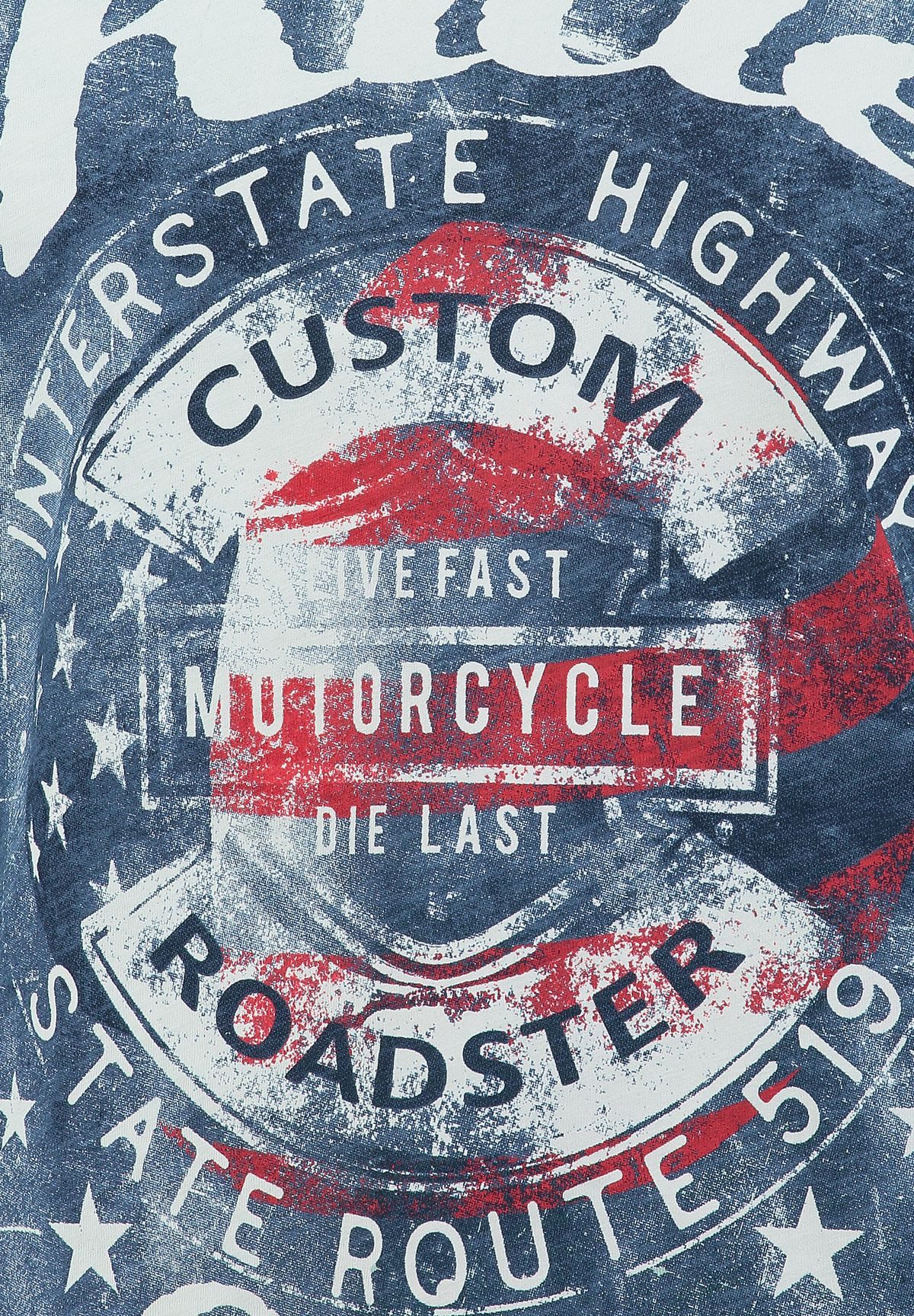 Key Largo T-Shirt Fast USA Biker Print Motiv vintage Look MT00667 Rundhalsauschnitt bedruckt kurzarm slim fit