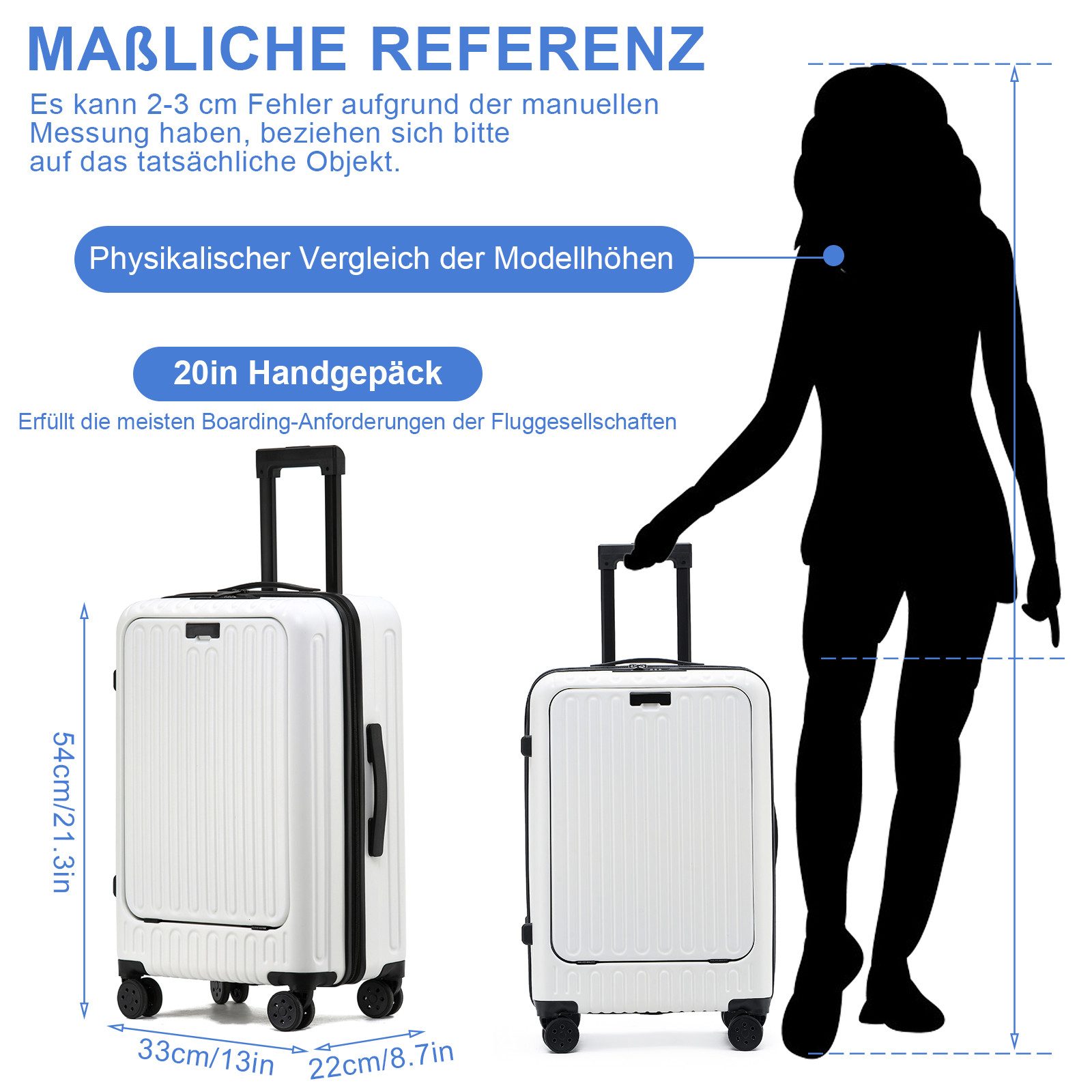 TWSOUL Hartschalen-Trolley Handgepäck Koffer, mitGetränkehaltern USB-Anschl günstig online kaufen