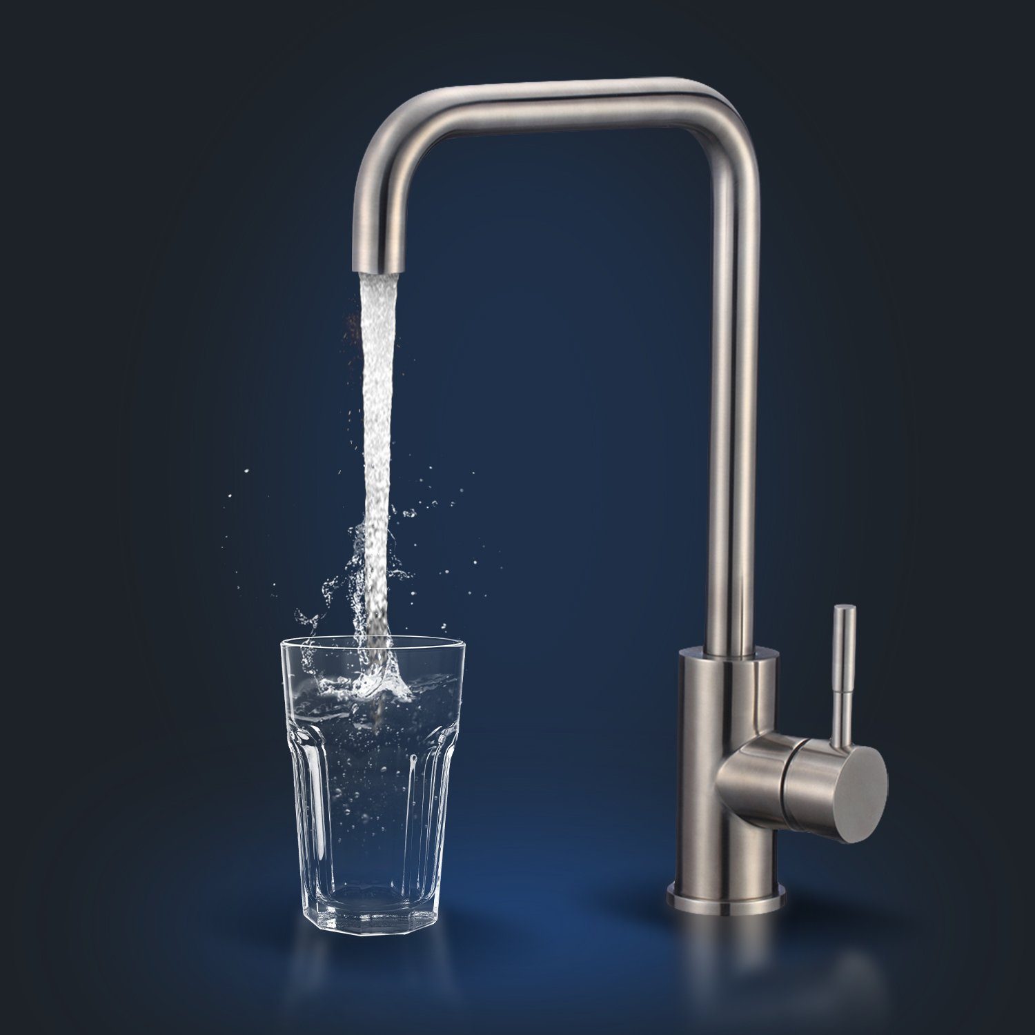 Rosenhahn & Söhne Küchenarmatur Föhr 100 Küchenarmatur 360° drehbar, langlebige Keramikkartusche, pflegeleicht, komfortabel