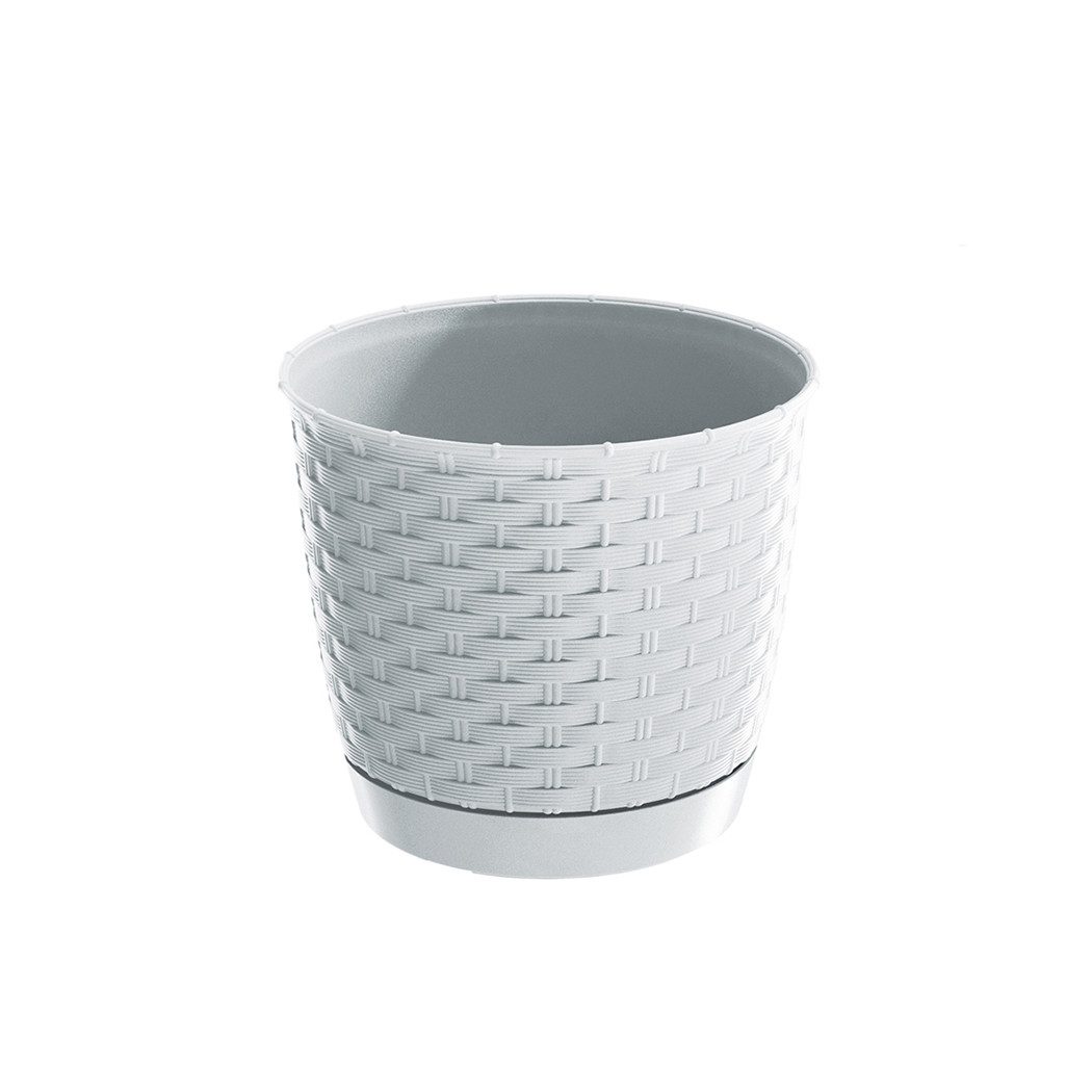 KAGM Blumentopf Übertopf Pflanztopt mit Untersetzer in Rattanoptik günstig online kaufen