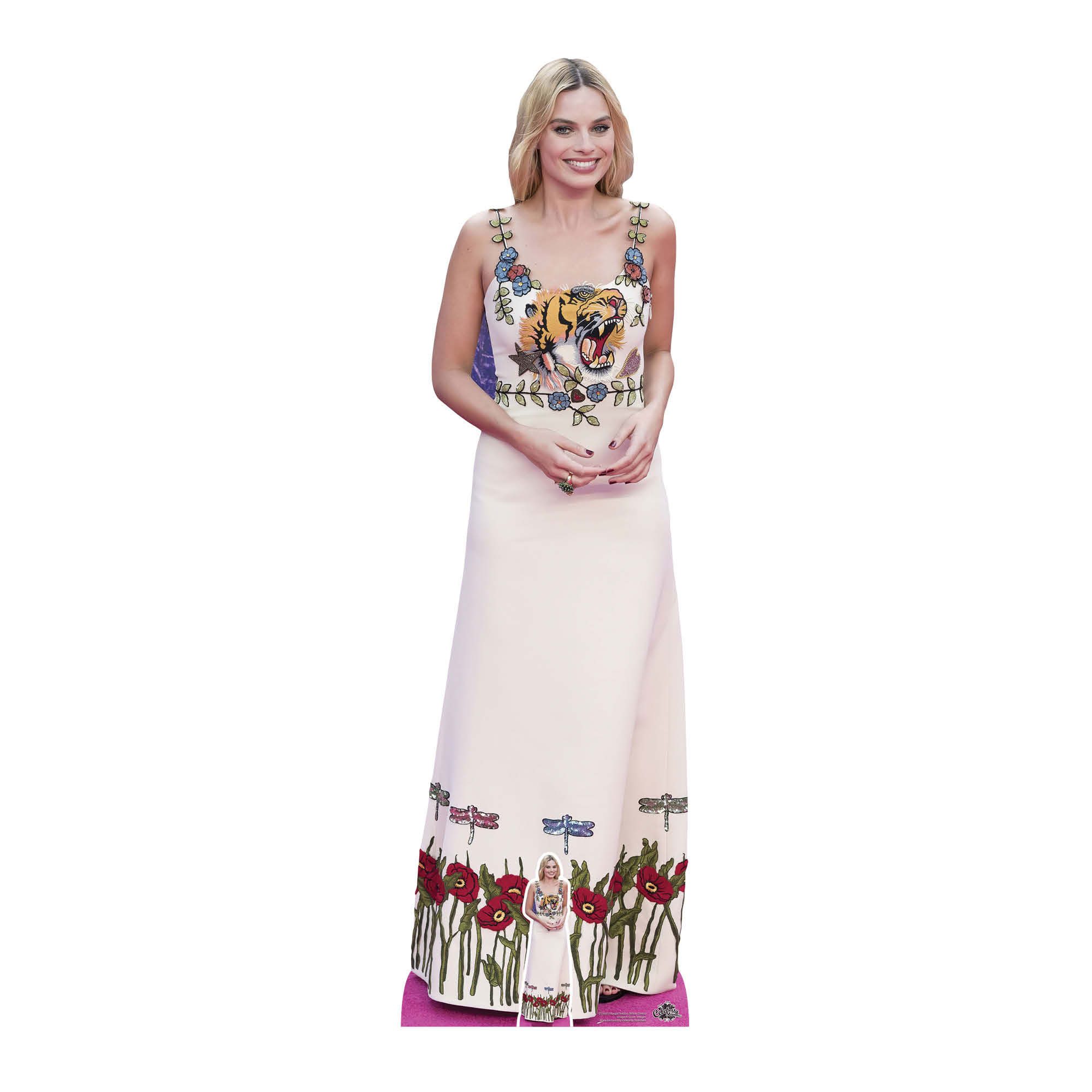 Dekofigur Margot Robbie - White Dress Pappaufsteller