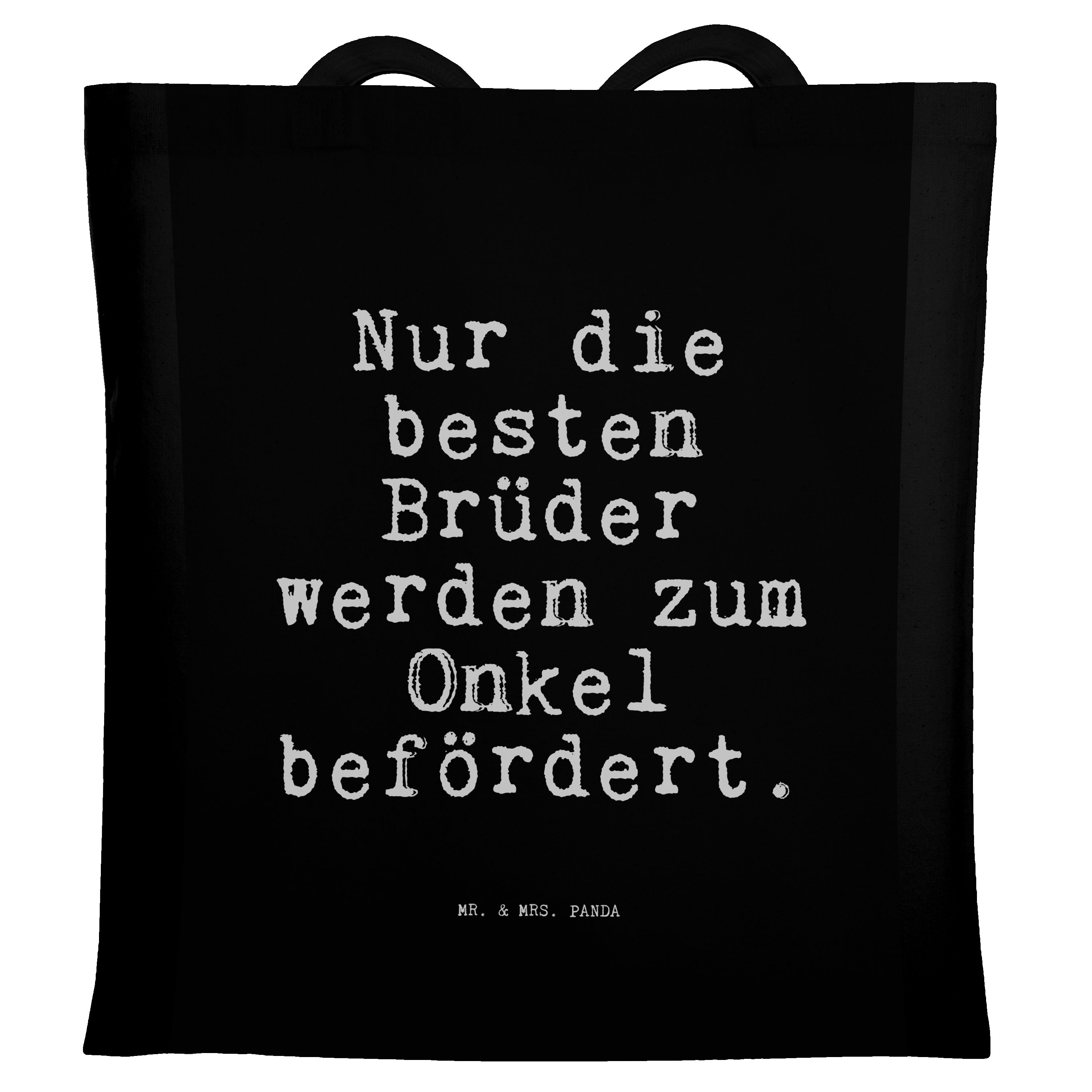 Mr. & Mrs. Panda Tragetasche Nur die besten Brüder... - Schwarz - Geschenk, Familie, Beuteltasche, (1-tlg)