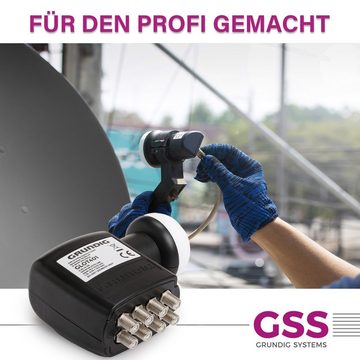 GSS Octo LNB GLOT 401 schwarz + Aufdrehhilfe Universal-Octo-LNB (LTE Filter, 0.1dB, Wetterschutz, kälte- & hitzebeständig)