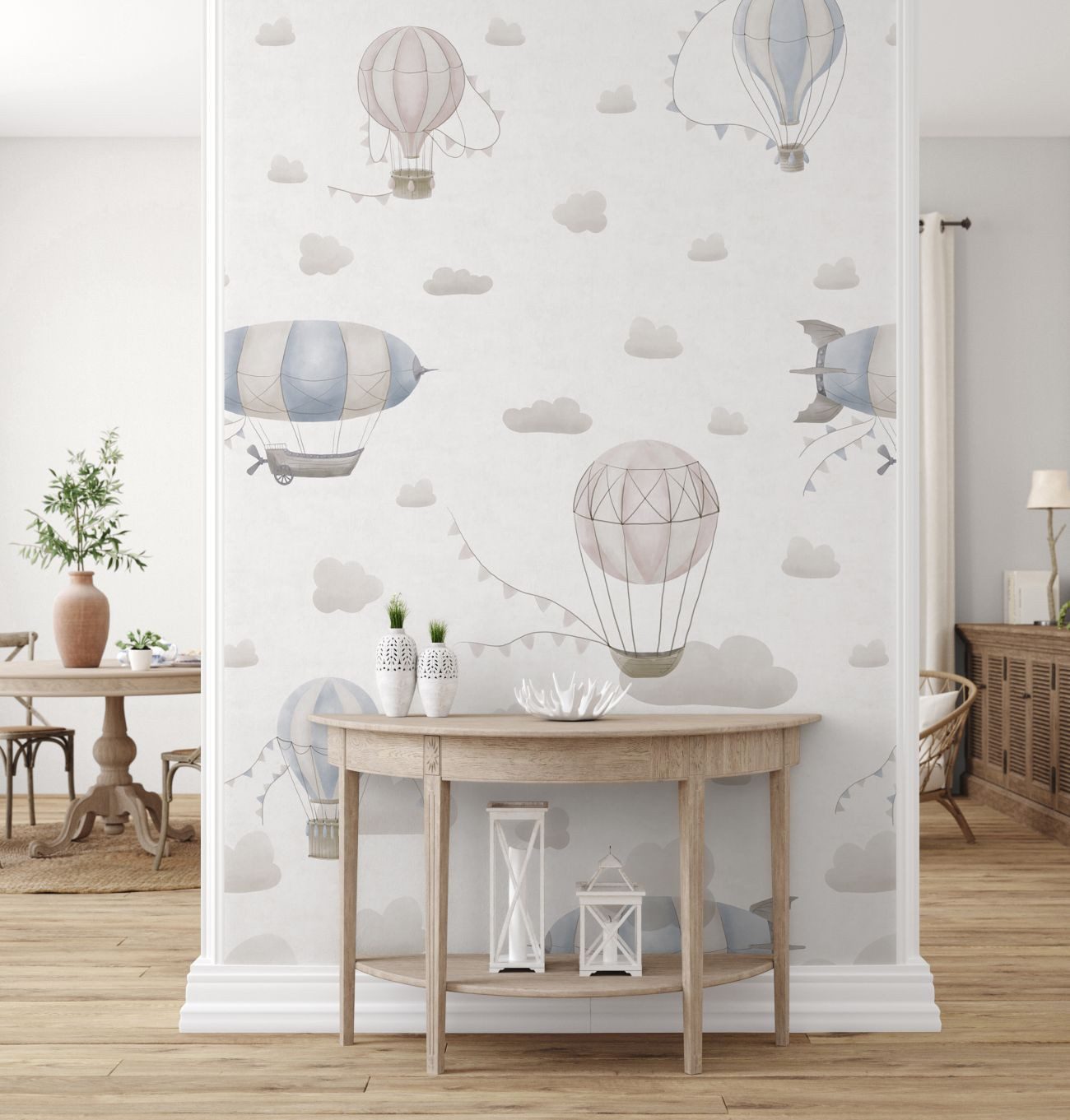 Tadessi Fototapete TADESSI Wolken M1-No.11864 Tapete Luftballons Blau Creme günstig online kaufen