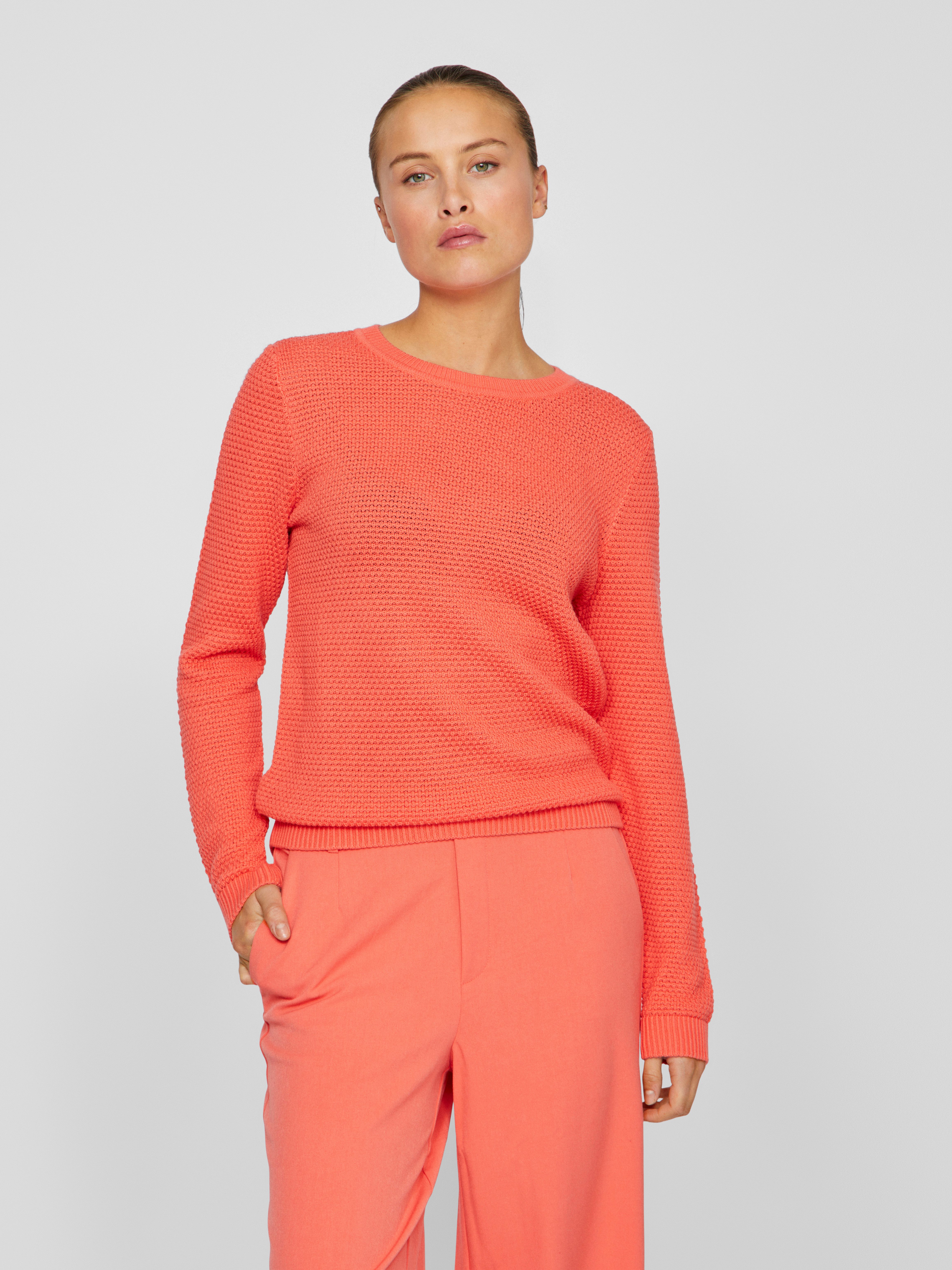 Jamina O Neck L S Knit Top Tourmaline Melange