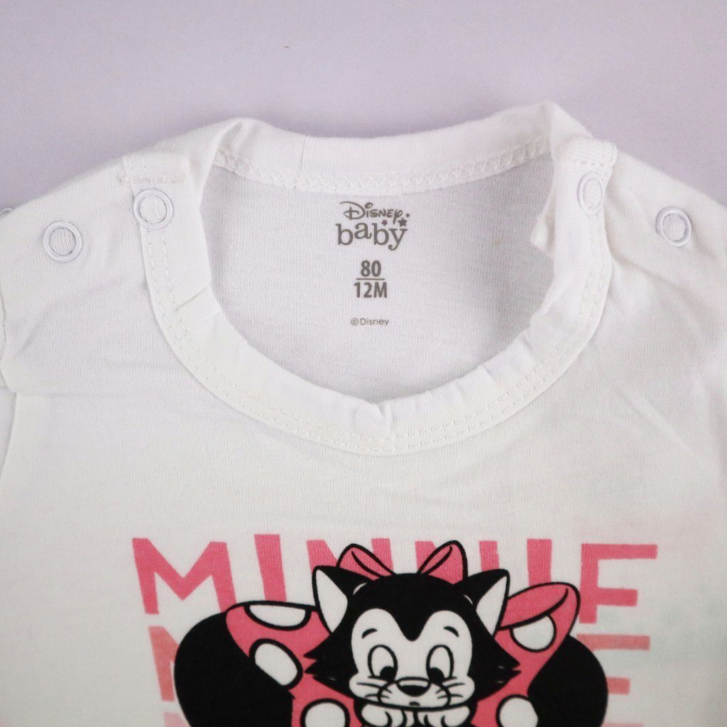 Gr. 62 Baby Kurzarm Minnie Body Mouse Maus Baumwolle Rosa bis Kurzarmwickelbody 100% 92, Minnie Strampler Disney