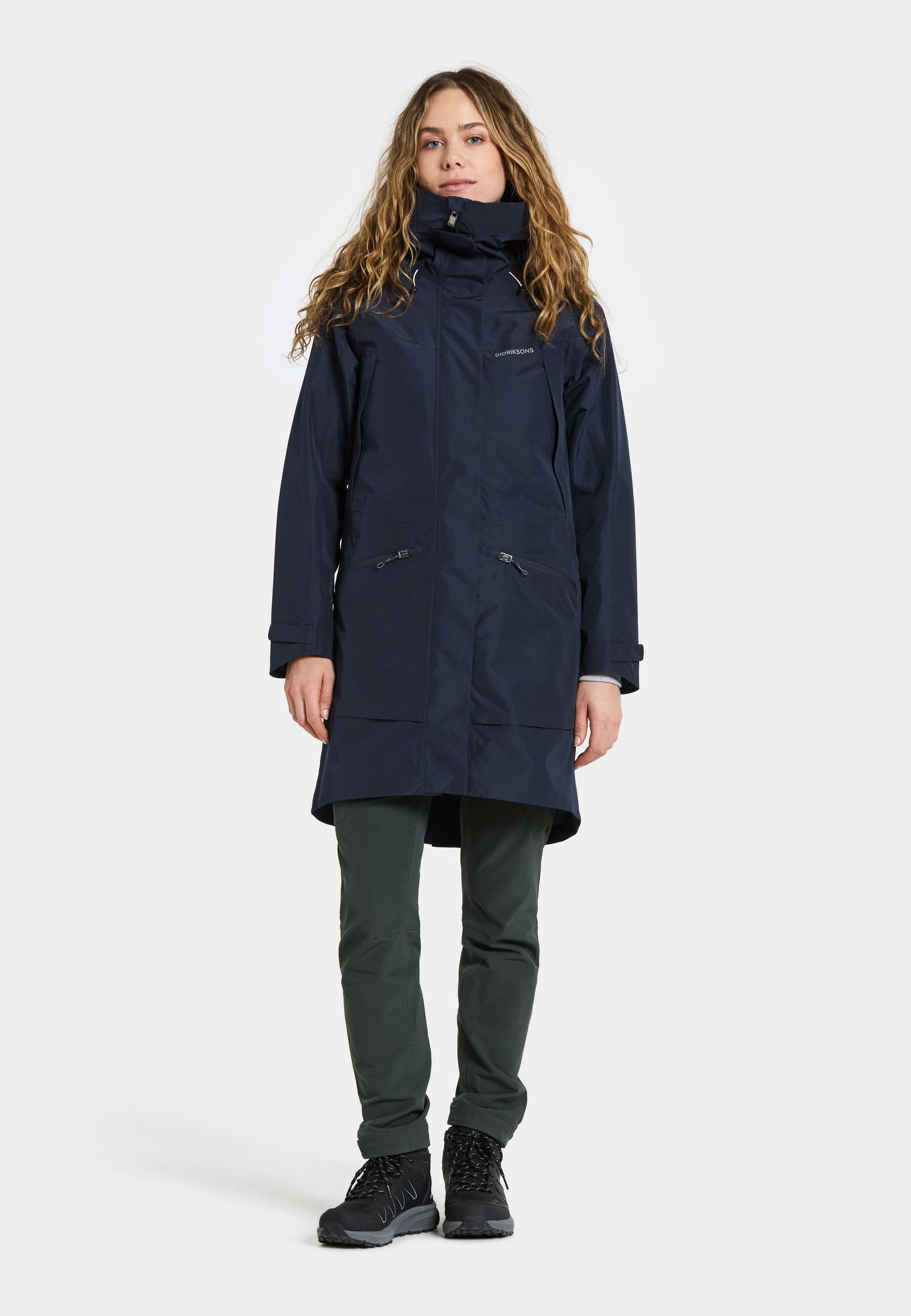Didriksons Parka Damen Übergangsjacke Mantel Wasserdicht ILMA mit Kapuze mit Taschen