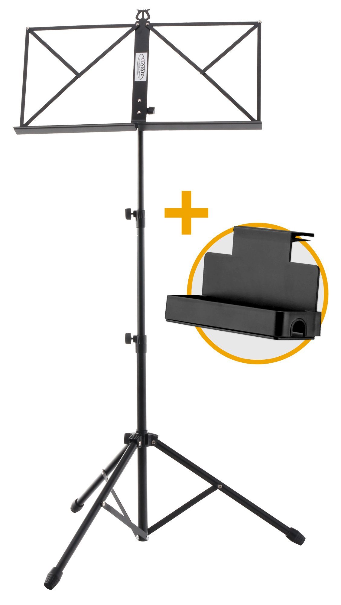 Classic Cantabile Notenpult Пюпитр Heavy, (Spar-Set, 1-tlg., inkl. Ablagebox), Robuste, dreibeinige Rohrkonstruktion