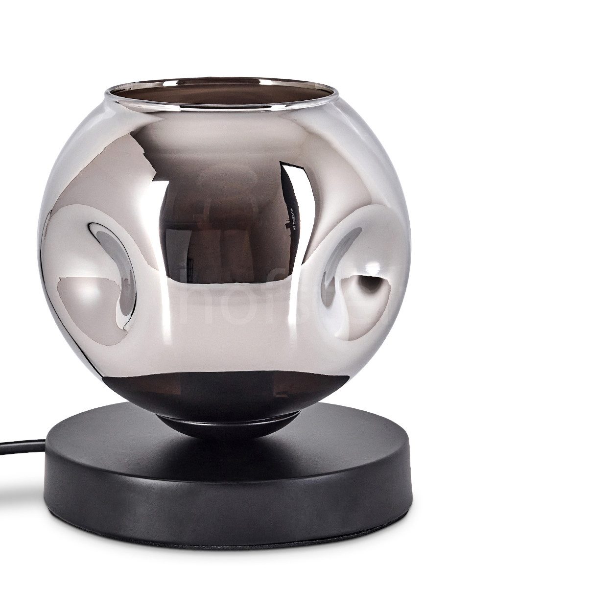 Tischleuchte Tischlampe aus Metall/Glas in Schwarz/Chromfarben