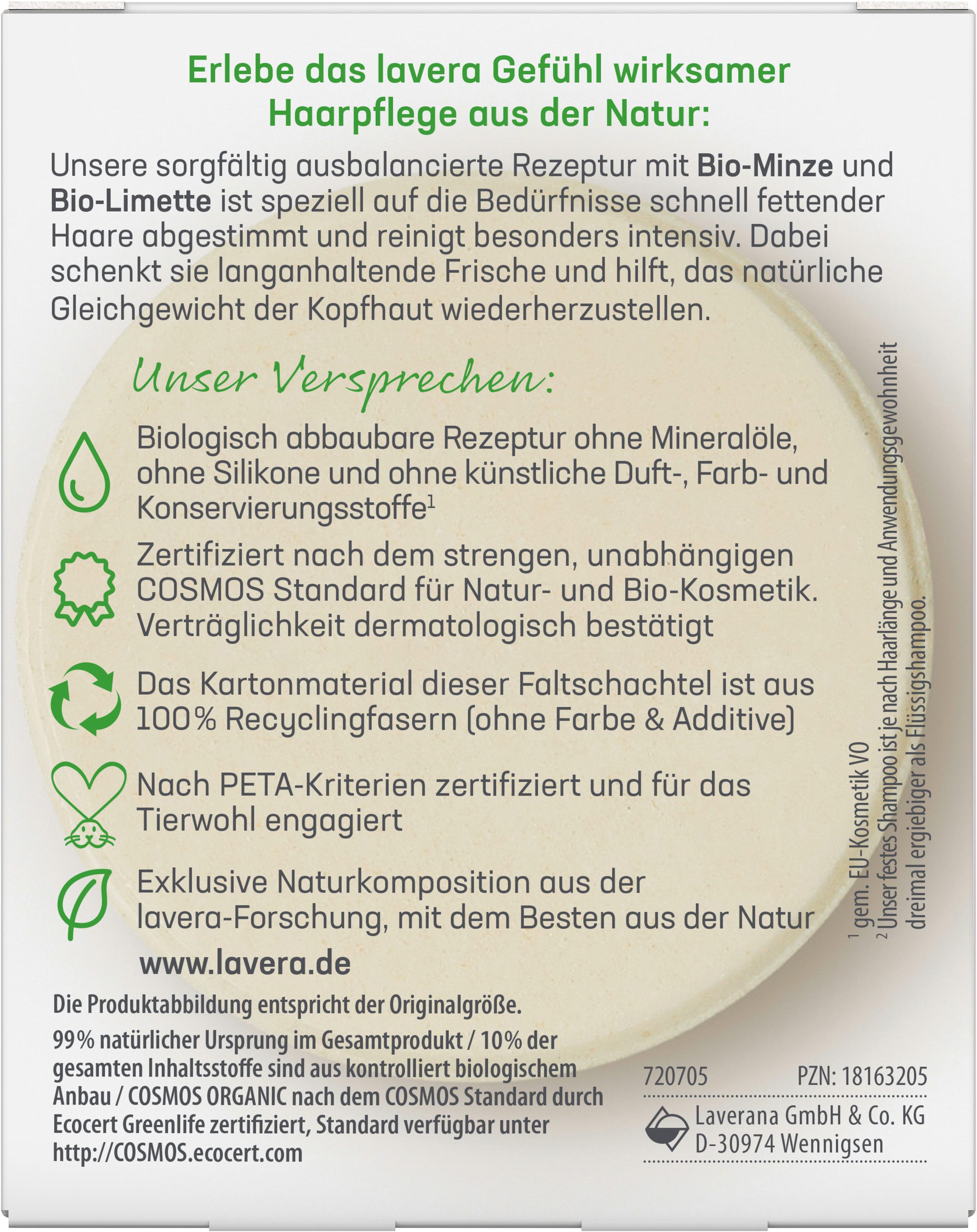 lavera Festes Haarshampoo Festes Pflegeshampoo Frische & Balance