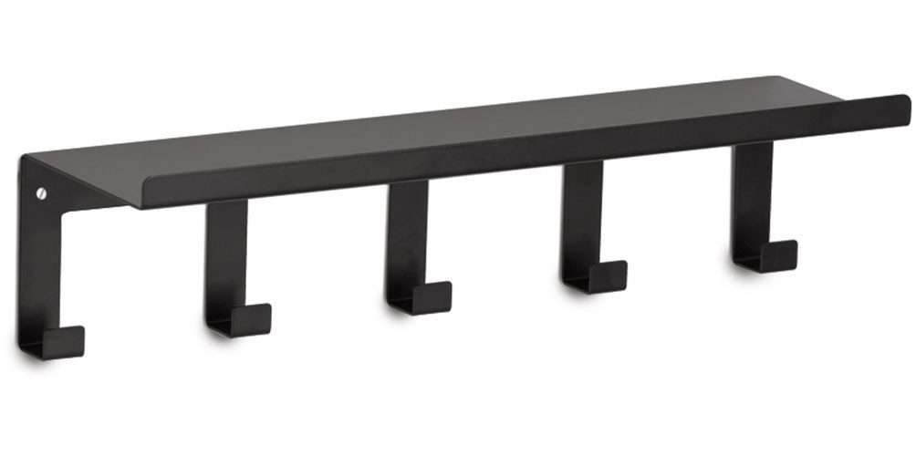 Zeller Present Wandregal mit Haken, Metall, schwarz, geeignet für Schlüssel günstig online kaufen