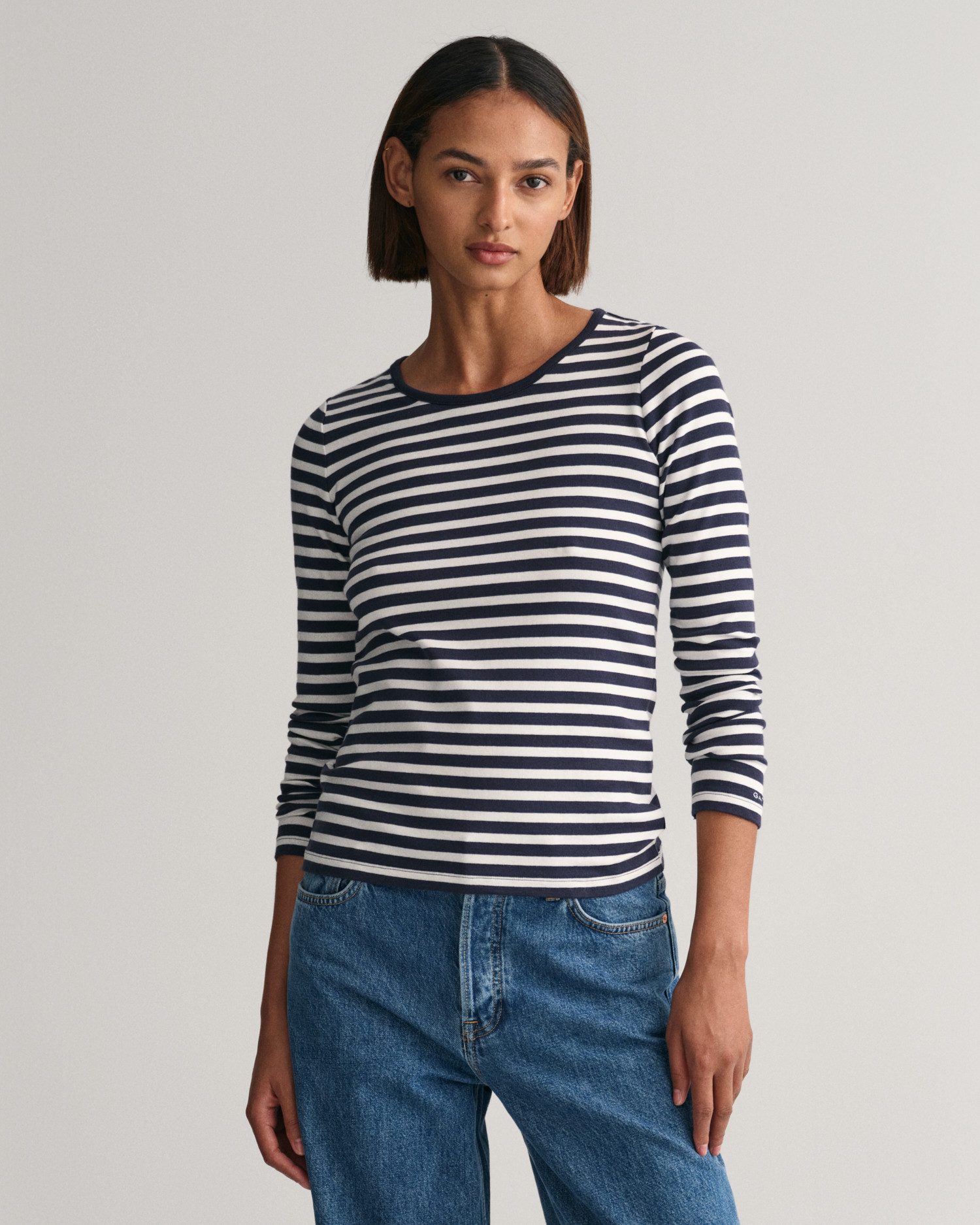 Gant Langarmshirt SLIM STRIPED 1X1 RIBBED günstig online kaufen