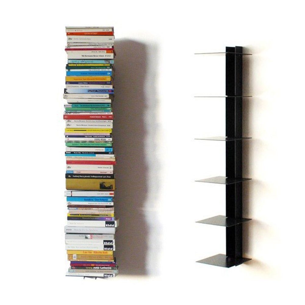 Haseform Wandregal Bücherturm 90 cm (für 1 m Bücher) anthrazit Bücherregal Wandregal